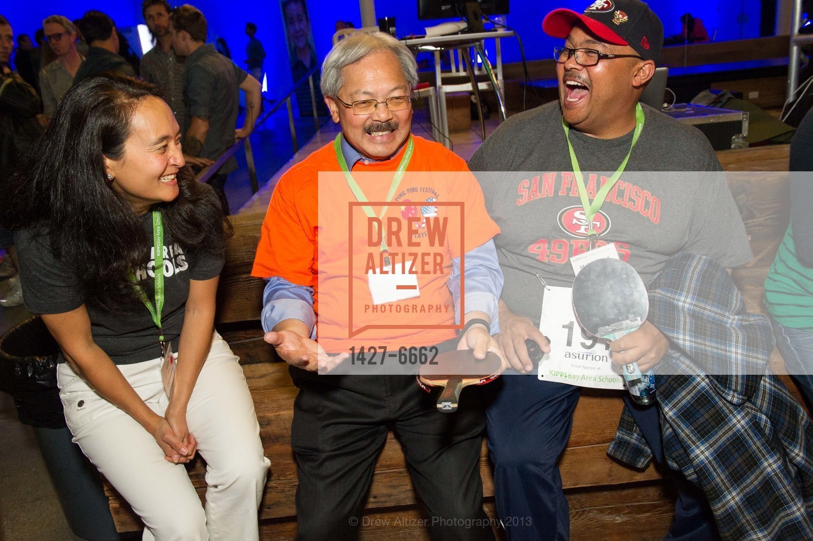 April Chou, Mayor Ed Lee, Mohammed Nuru, KIPP BAY AREA Presents Second Annual Ping Pong Smackdown, US, September 26th, 2013, Photo #1427-6662 April Chou, Mayor Ed Lee, Mohammed Nuru, Photo #1427-6662