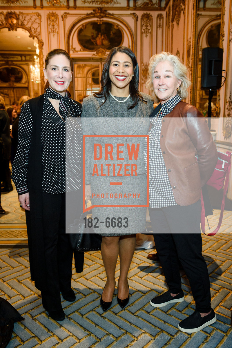 Stefanie Roumeliotes, London Breed, Susie Tompkins Buell, NARAL Pro-Choice's America's 23rd San Francisco Power of Choice Luncheon 2018, The Fairmont. 950 Mason Street San Francisco, CA 94108, March 1st, 2018, Photo #182-6683 Stefanie Roumeliotes, London Breed, Susie Tompkins Buell, Photo #182-6683