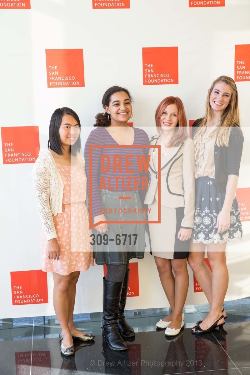 Yingshi Liang, Anika Dearman, Anzhela Klimenko, Katie Regalia, THE SAN FRANCISCO FOUNDATION: 2013 Community Leader Awards, Yerba Buena Center for the Arts, Novellus Theater. 700 Howard Street, October 1st, 2013, Photo #309-6717 Yingshi Liang, Anika Dearman, Anzhela Klimenko, Katie Regalia, Photo #309-6717
