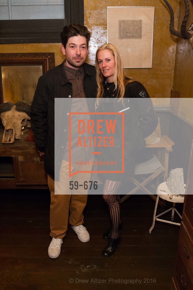 Andrew Mcclintock, Rebecca Goldfarb, 500 Capp Street Preview Reception, 500 Capp Street Foundation. 500 Capp Street, January 7th, 2016, Photo #59-676 Andrew Mcclintock, Rebecca Goldfarb, Photo #59-676