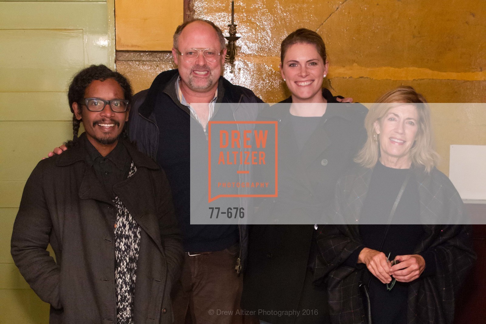 Llane Alexis, Jon Moscone, Cathy Topham, 500 Capp Street Preview Reception, 500 Capp Street Foundation. 500 Capp Street, January 7th, 2016, Photo #77-676 Llane Alexis, Jon Moscone, Cathy Topham, Photo #77-676
