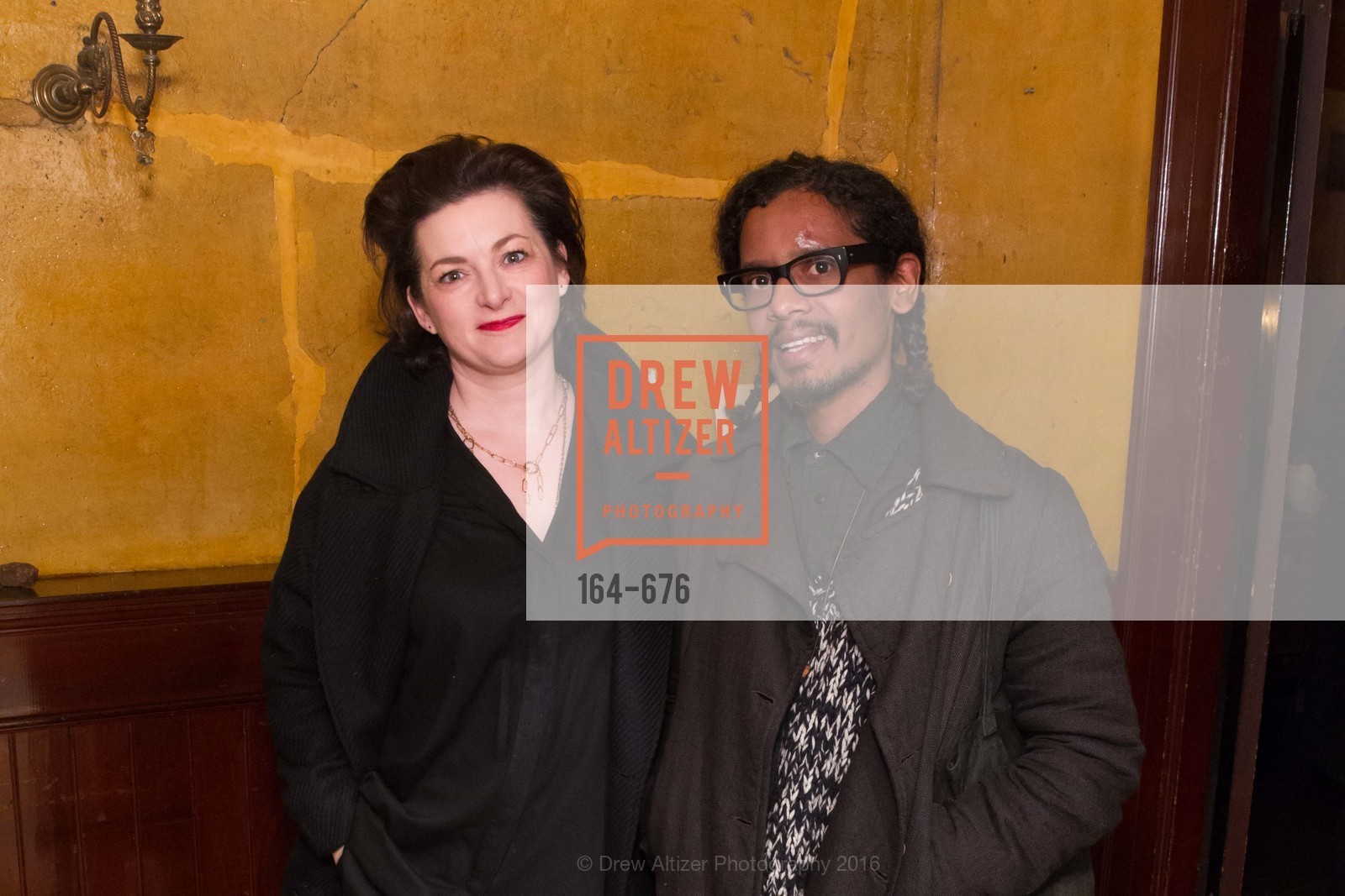 Alisa Carroll, Llane Alexis, 500 Capp Street Preview Reception, 500 Capp Street Foundation. 500 Capp Street, January 7th, 2016, Photo #164-676 Alisa Carroll, Llane Alexis, Photo #164-676