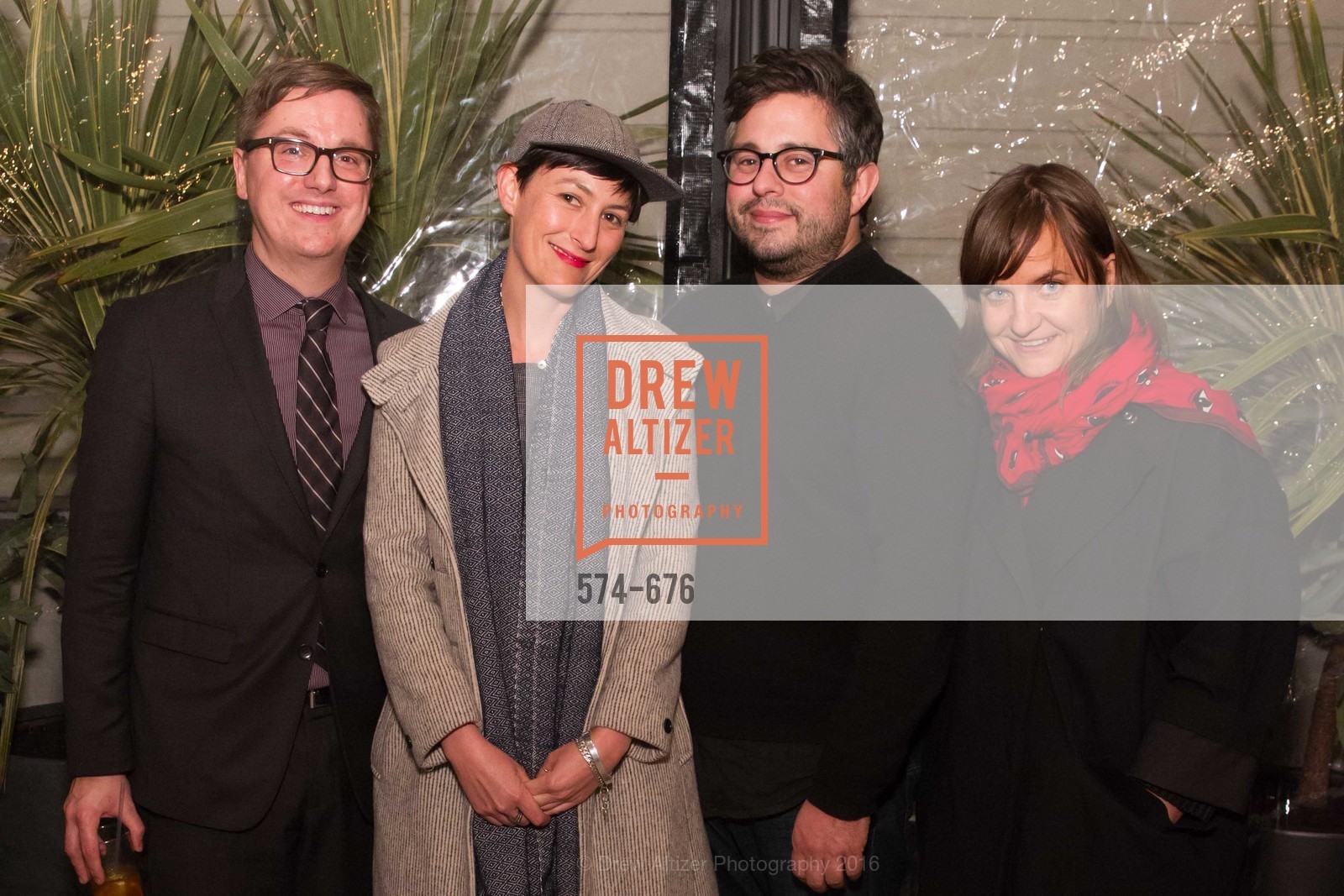 Tom DeCaigny, Brooke Lane, Matthew Goudeau, Evans Hankey, 500 Capp Street Preview Reception, 500 Capp Street Foundation. 500 Capp Street, January 7th, 2016, Photo #574-676 Tom DeCaigny, Brooke Lane, Matthew Goudeau, Evans Hankey, Photo #574-676