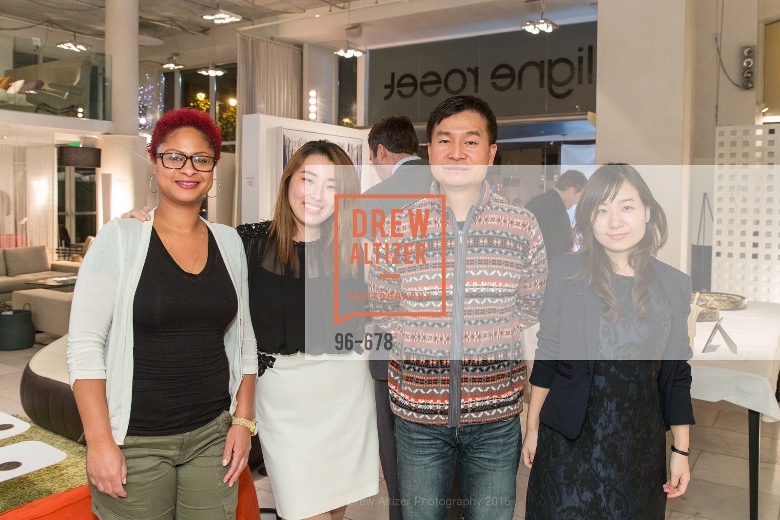 Chareece Bryant, Hyun Kyung Jang, Allen Chan, Yusa Konishi, 2016 ENCORE! Launch Party, Ligne Roset. 162 King Street, January 7th, 2016,Drew Altizer, Drew Altizer Photography, full-service event agency, private events, San Francisco photographer, photographer California