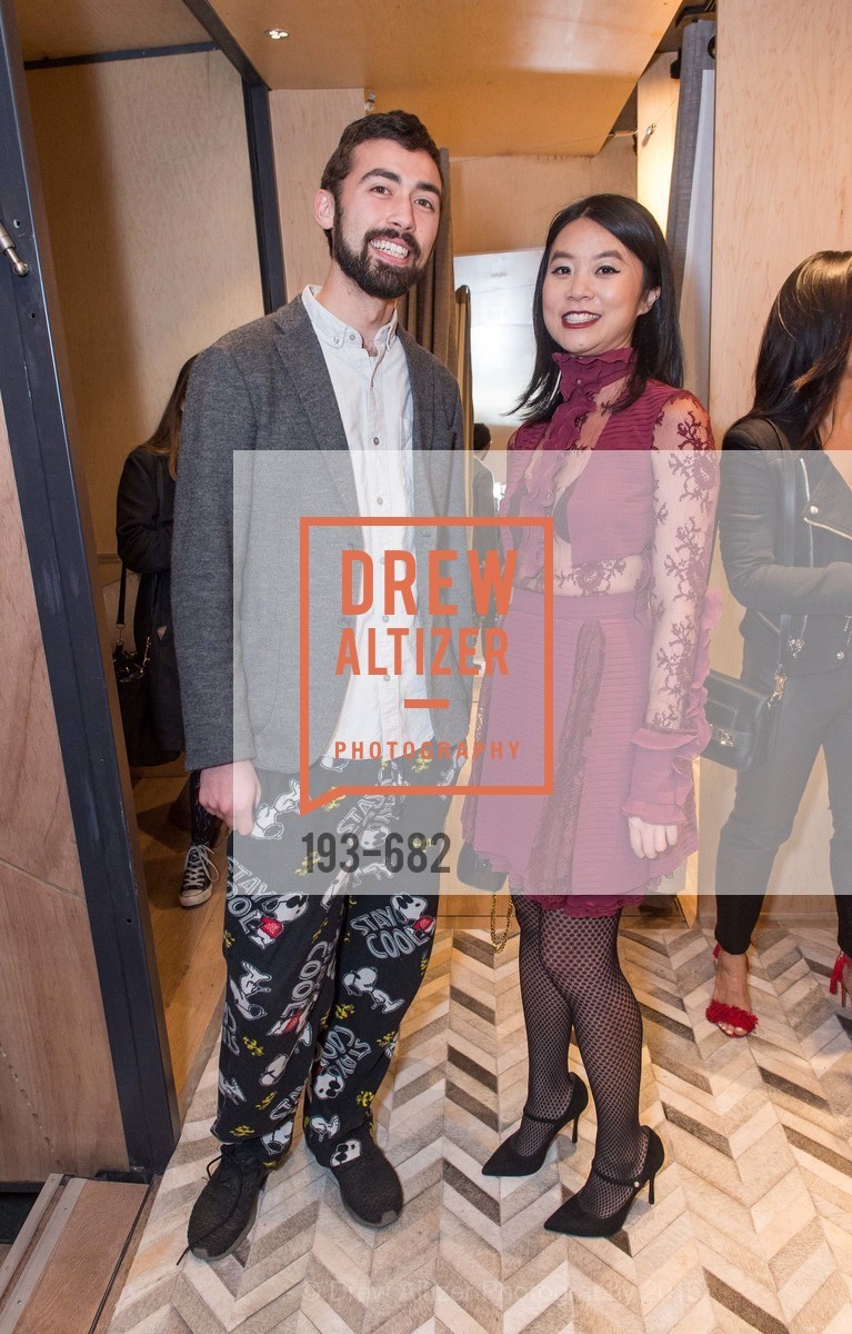 Evan Stites, Michelle Lam, Michelle Lam hosts the launch of True&Co.’s Try-on Truck National Tour, MatrixFillmore. 3138 Fillmore, January 12th, 2016, Photo #193-682 Evan Stites, Michelle Lam, Photo #193-682
