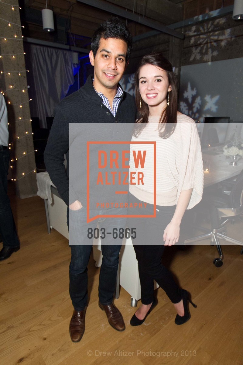 Prateek Alsi, Ashley Higgins, The Giant Pixel's 2nd Annual Holiday Party, US, December 12th, 2013, Photo #803-6865 Prateek Alsi, Ashley Higgins, Photo #803-6865