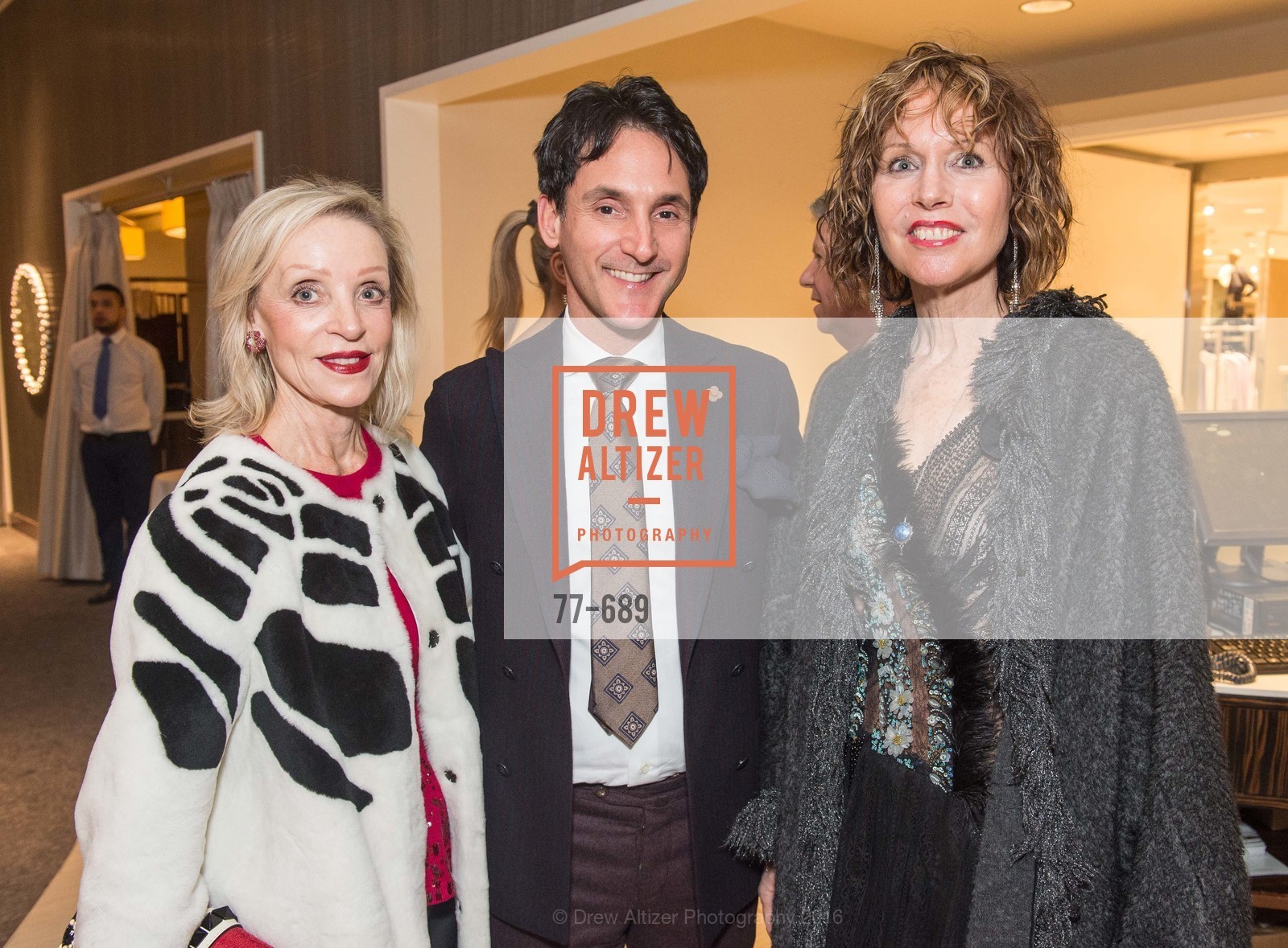 Barbara Brown, James Krohn, Christine Suppes, Oscar de la Renta Cocktail Party with Boaz Mazor, The Rotunda Restaurant, January 19th, 2016,Drew Altizer, Drew Altizer Photography, full-service agency, private events, San Francisco photographer, photographer california