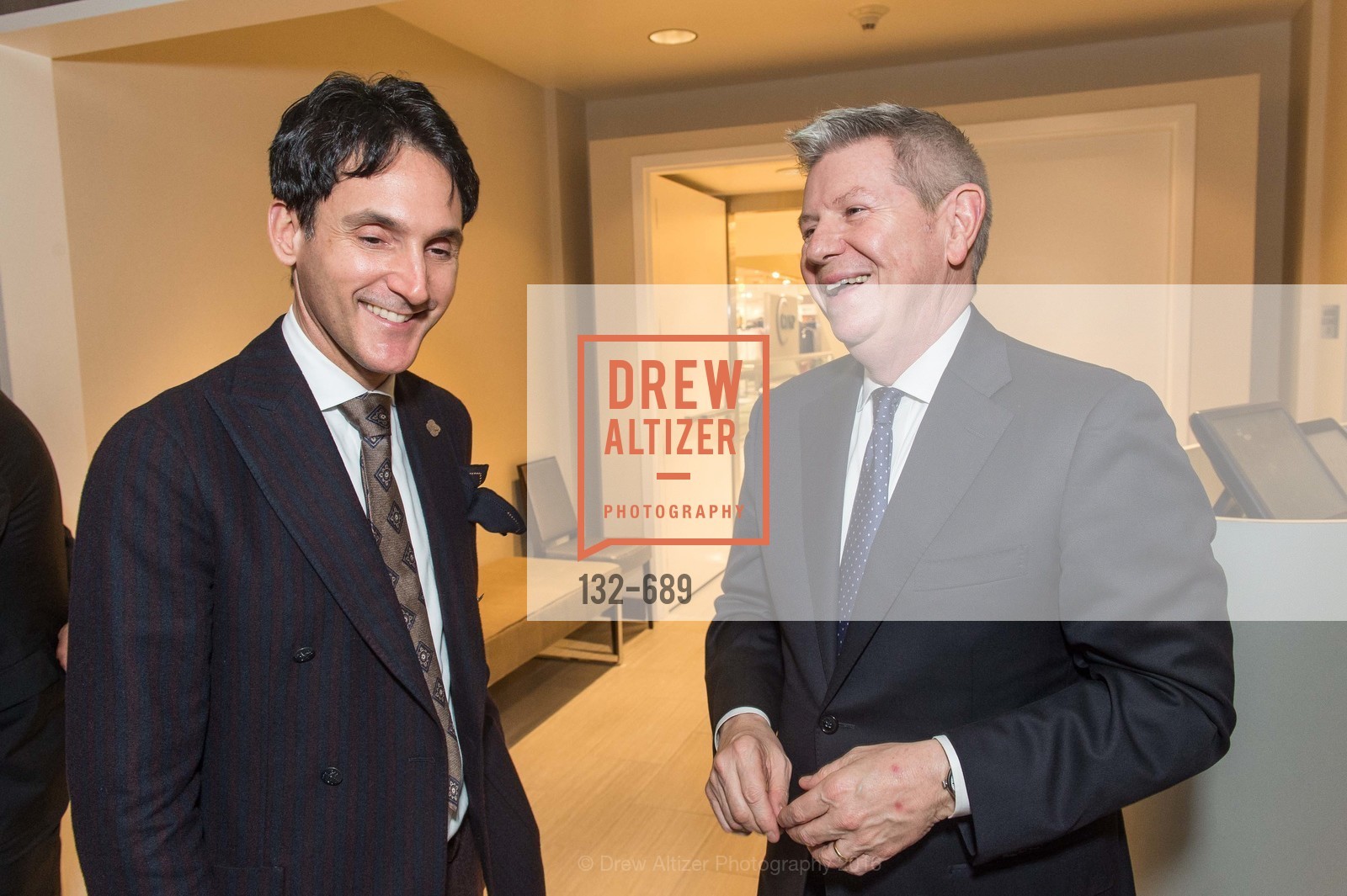 James Krohn, Richard Benefield, Oscar de la Renta Cocktail Party with Boaz Mazor, The Rotunda Restaurant, January 19th, 2016,Drew Altizer, Drew Altizer Photography, full-service agency, private events, San Francisco photographer, photographer california