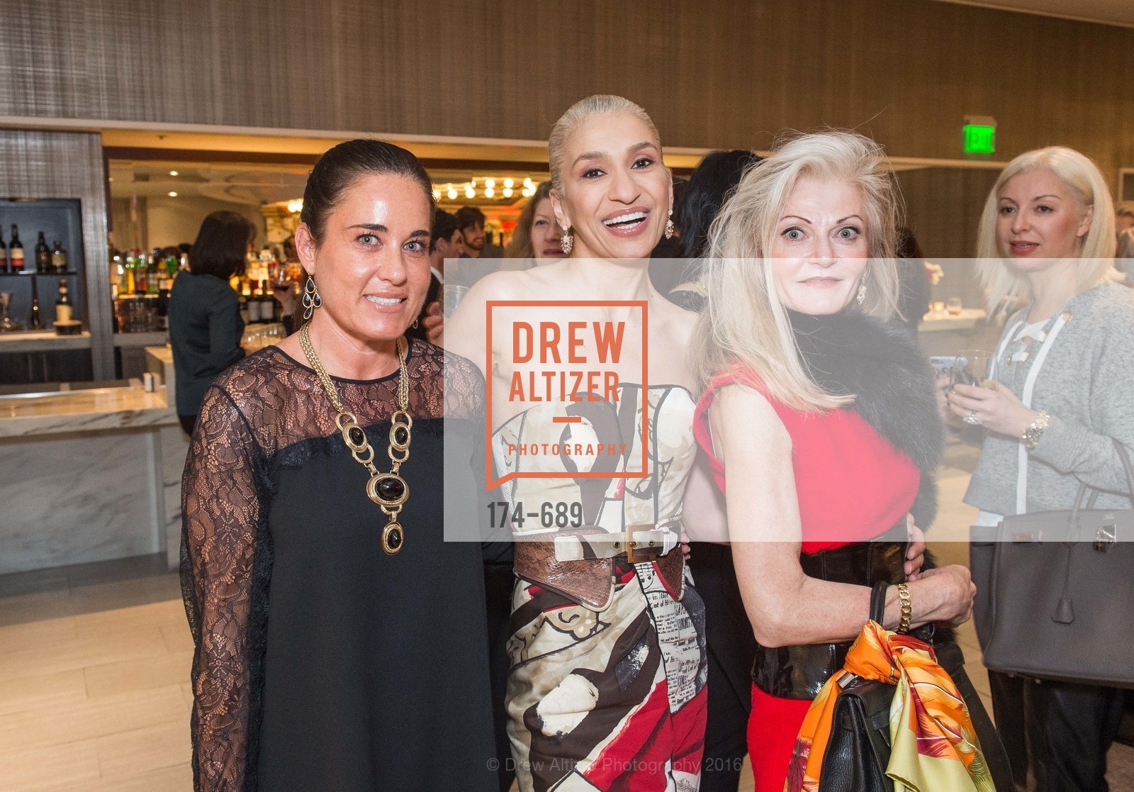 Natalia Urrutia, Navid Armstrong, Diane Carlson, Oscar de la Renta Cocktail Party with Boaz Mazor, The Rotunda Restaurant, January 19th, 2016, Photo #174-689 Natalia Urrutia, Navid Armstrong, Diane Carlson, Photo #174-689