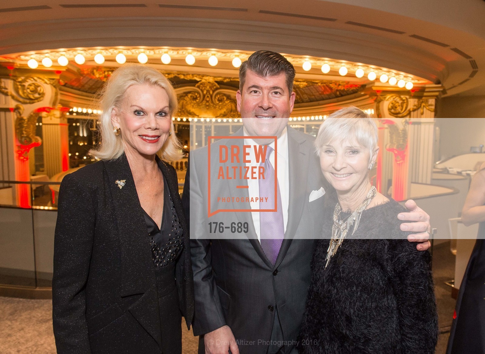 Sandra Farris, Alan Morrell, Gail Glasser, Oscar de la Renta Cocktail Party with Boaz Mazor, The Rotunda Restaurant, January 19th, 2016,Drew Altizer, Drew Altizer Photography, full-service event agency, private events, San Francisco photographer, photographer California