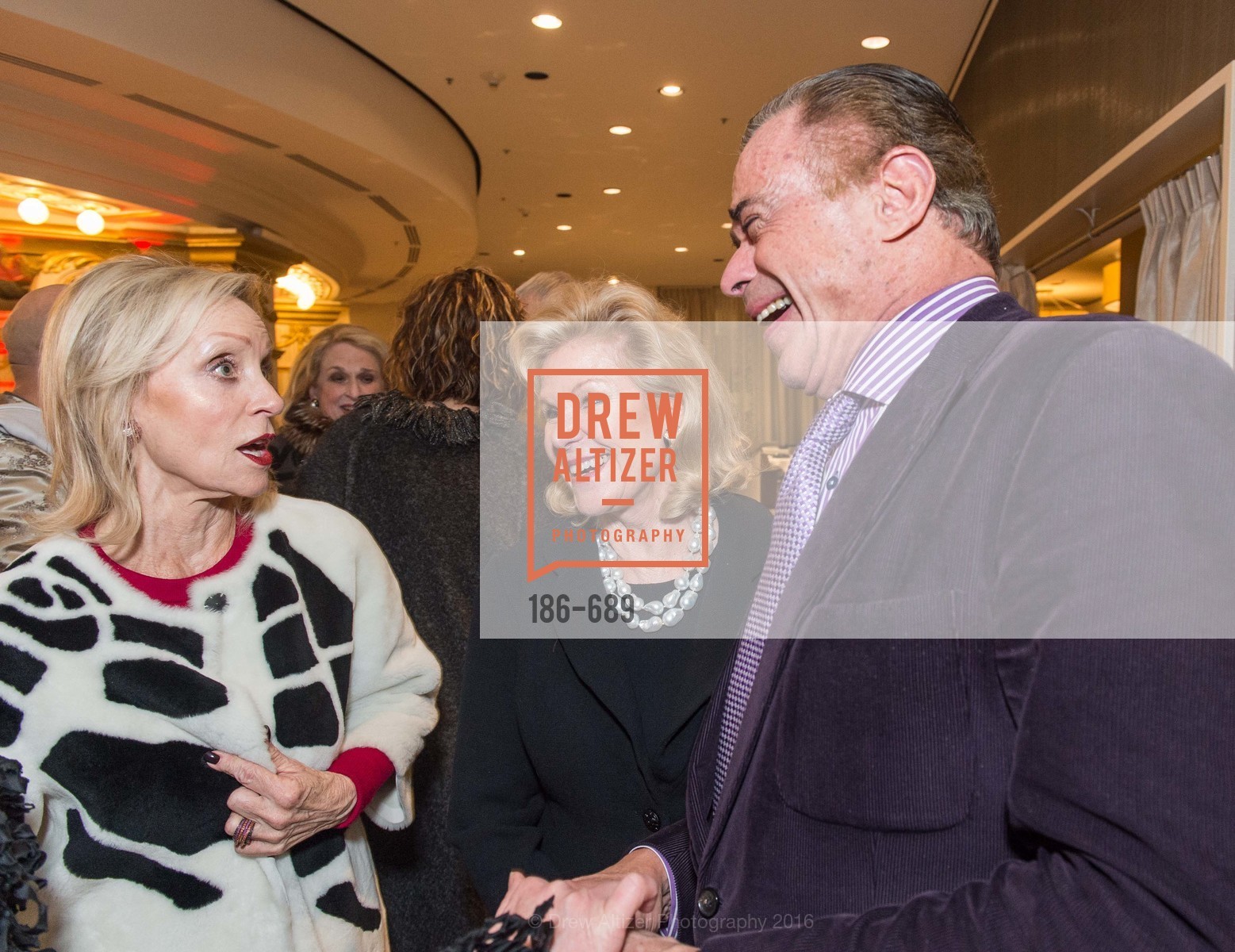 Barbara Brown, Dede Wilsey, Richard Benefield, Oscar de la Renta Cocktail Party with Boaz Mazor, The Rotunda Restaurant, January 19th, 2016,Drew Altizer, Drew Altizer Photography, full-service agency, private events, San Francisco photographer, photographer california