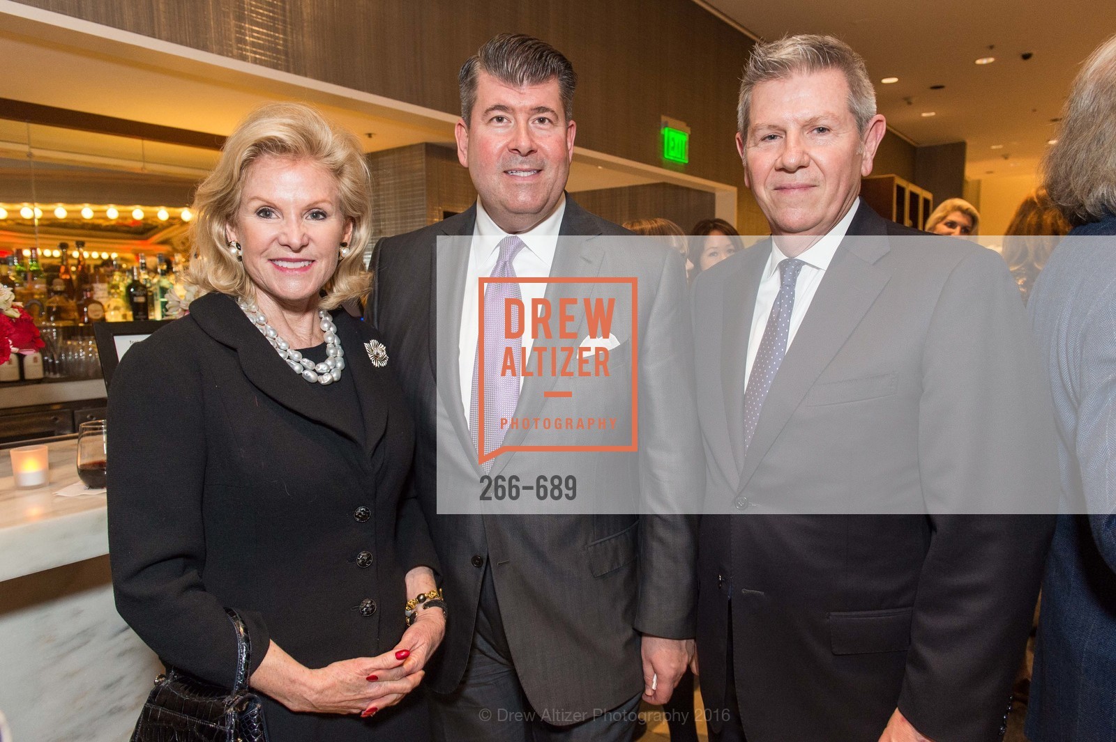 Dede Wilsey, Alan Morrell, Richard Benefield, Oscar de la Renta Cocktail Party with Boaz Mazor, The Rotunda Restaurant, January 19th, 2016,Drew Altizer, Drew Altizer Photography, full-service agency, private events, San Francisco photographer, photographer california