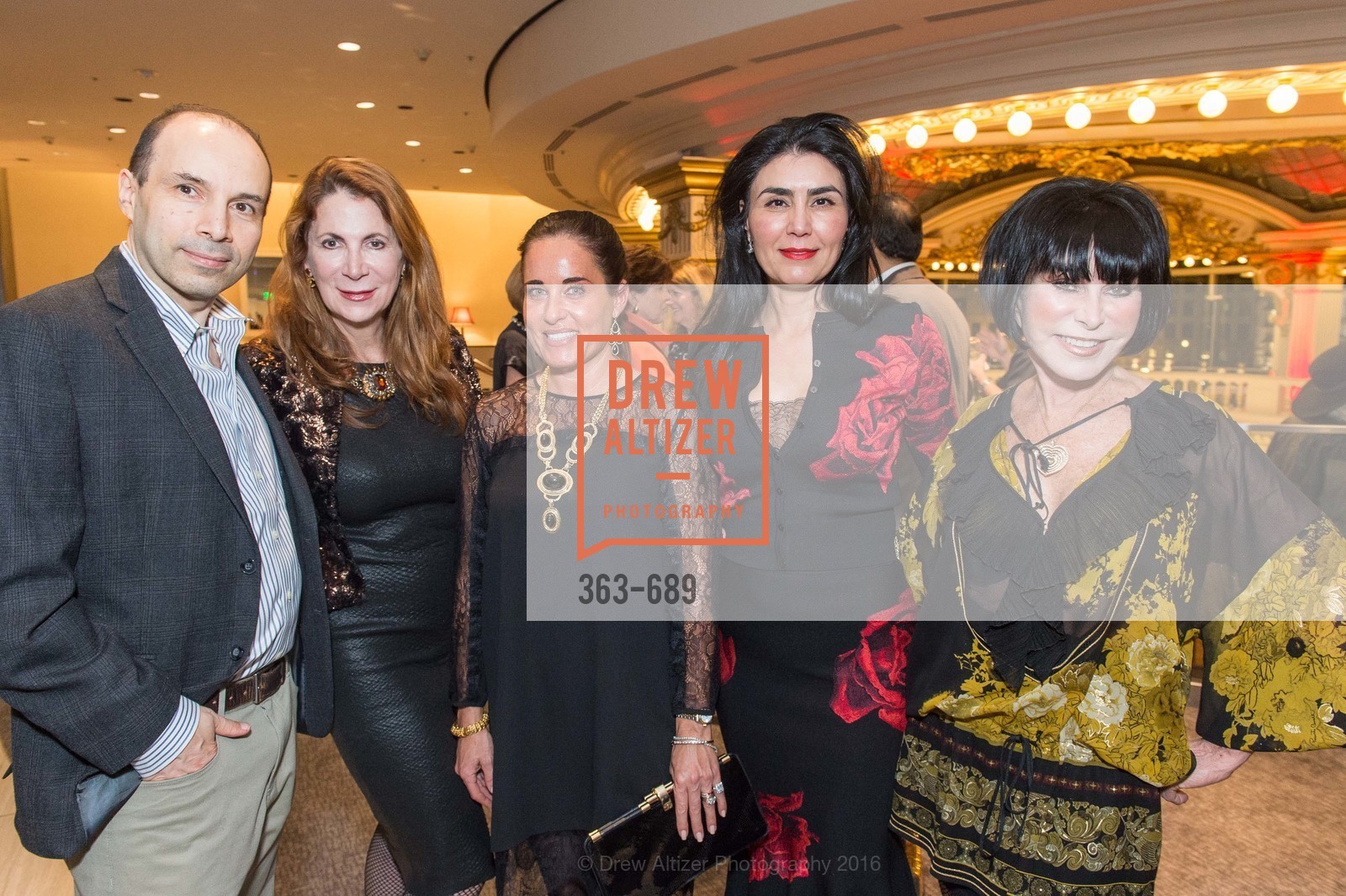 Mark Moasser, Patricia Ferrin Loucks, Natalia Urrutia, Afsaneh Akhtari, Marilyn Cabak, Oscar de la Renta Cocktail Party with Boaz Mazor, The Rotunda Restaurant, January 19th, 2016, Photo #363-689 Mark Moasser, Patricia Ferrin Loucks, Natalia Urrutia, Afsaneh Akhtari, Marilyn Cabak, Photo #363-689