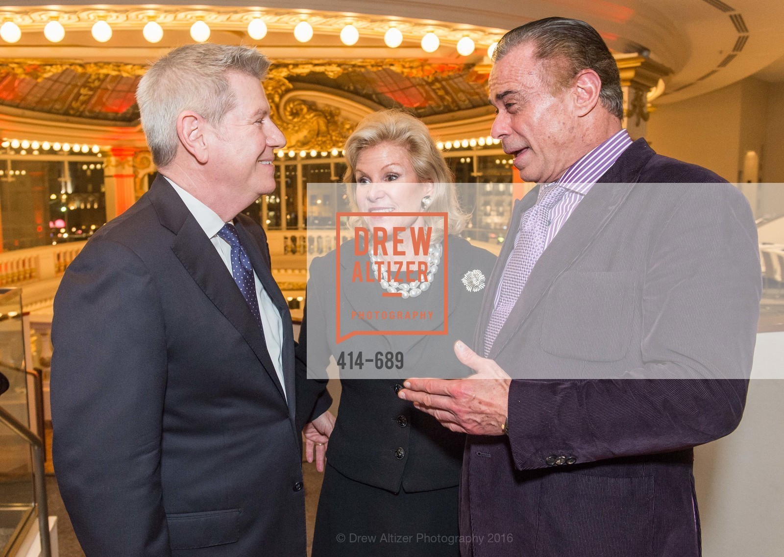 Richard Benefield, Dede Wilsey, Boaz Mazor, Oscar de la Renta Cocktail Party with Boaz Mazor, The Rotunda Restaurant, January 19th, 2016,Drew Altizer, Drew Altizer Photography, full-service agency, private events, San Francisco photographer, photographer california