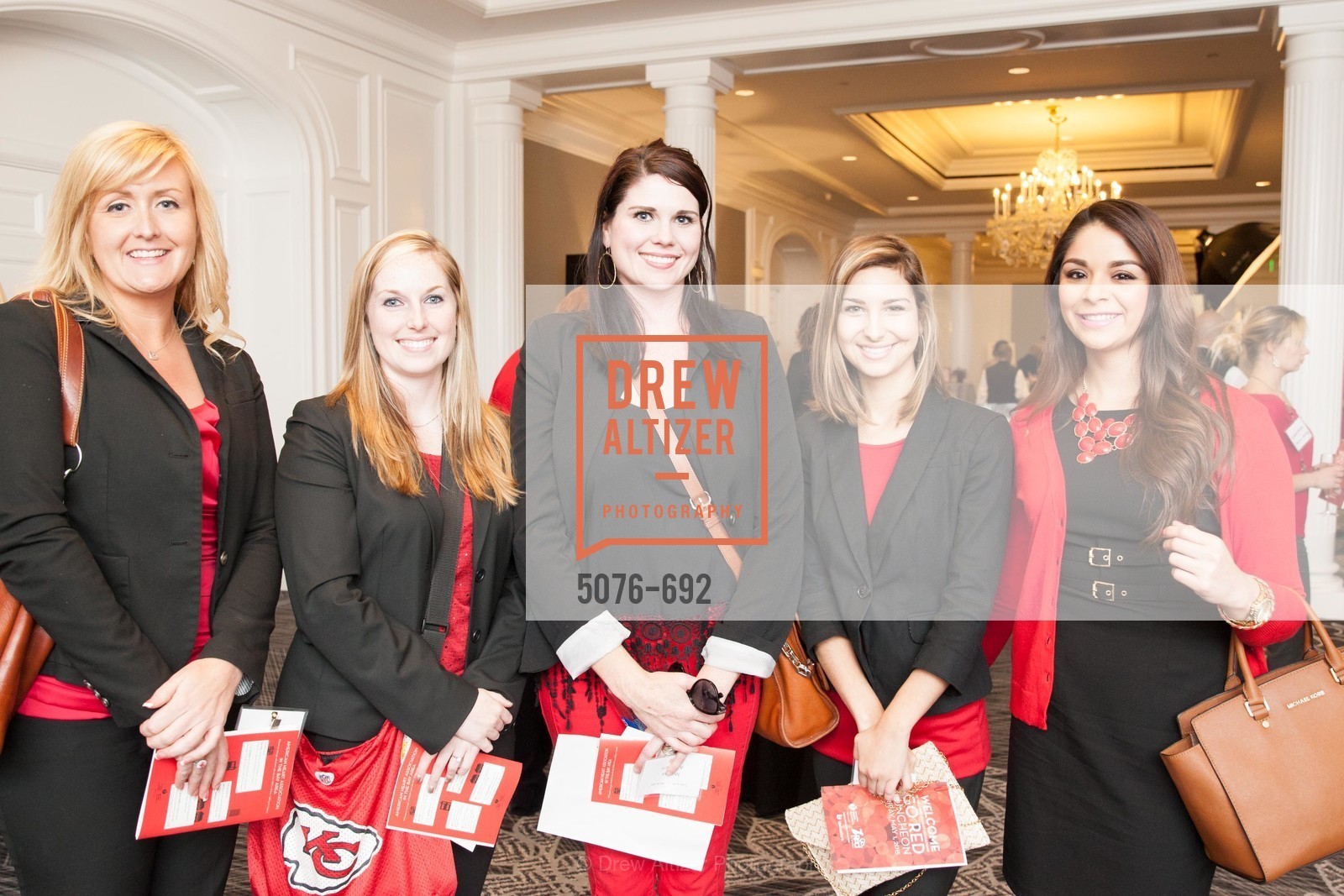 Andrea Wong, Jennifer Fletcher, Marissa Anderson, Chloe Vaille, Jessica Mendoza, 2015 GoRed for Women Luncheon, US, May 2nd, 2015,Drew Altizer, Drew Altizer Photography, full-service agency, private events, San Francisco photographer, photographer california