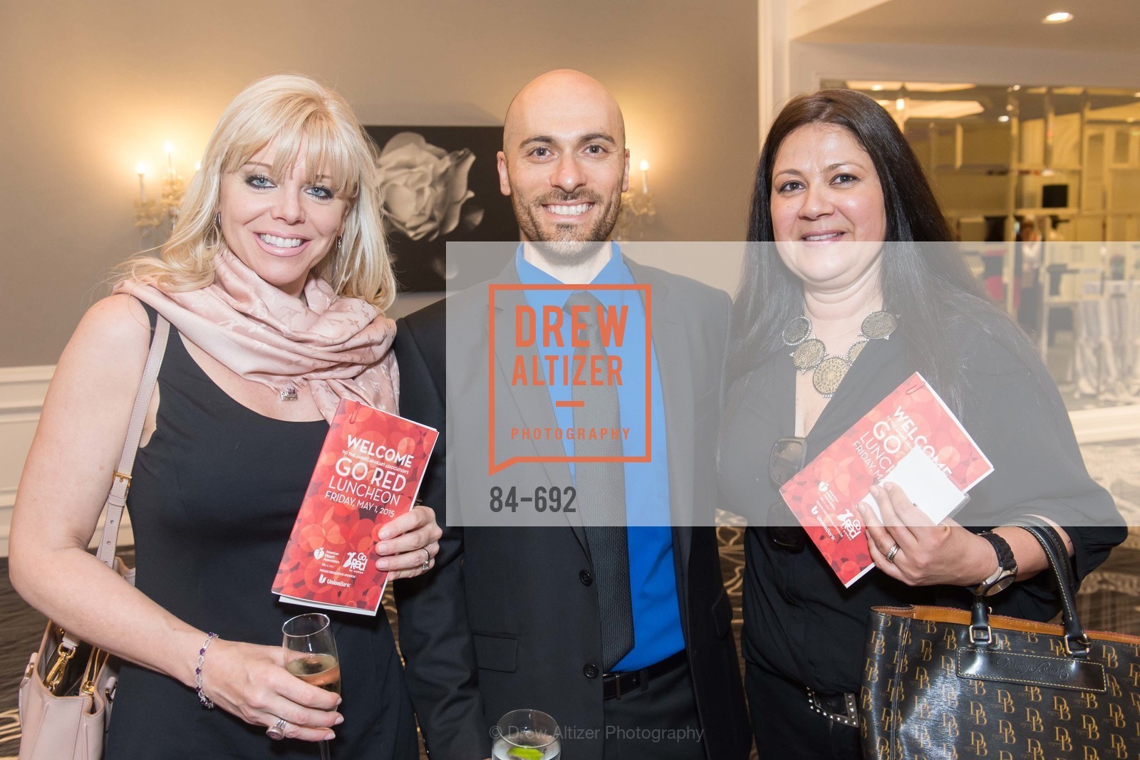 Nancy Ryan, Andy Dischekenyon, Claudia Thompson, 2015 GoRed for Women Luncheon, US, May 2nd, 2015,Drew Altizer, Drew Altizer Photography, full-service agency, private events, San Francisco photographer, photographer california