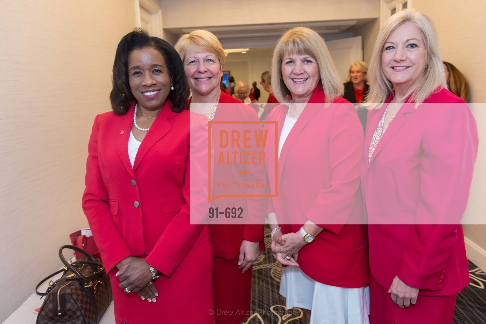 Deborah Taylor, Janet Egler, Elaine Genebro, Linda Patrick, 2015 GoRed for Women Luncheon, US, May 2nd, 2015,Drew Altizer, Drew Altizer Photography, full-service agency, private events, San Francisco photographer, photographer california
