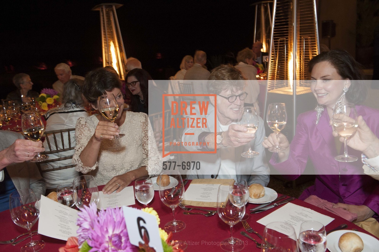 Sibylle Szaggars, Robert Redford, Nina Kotova, FESTIVAL DEL SOLE's Dinner at QUINTESSA, US, July 19th, 2013, Photo #577-6970 Sibylle Szaggars, Robert Redford, Nina Kotova, Photo #577-6970