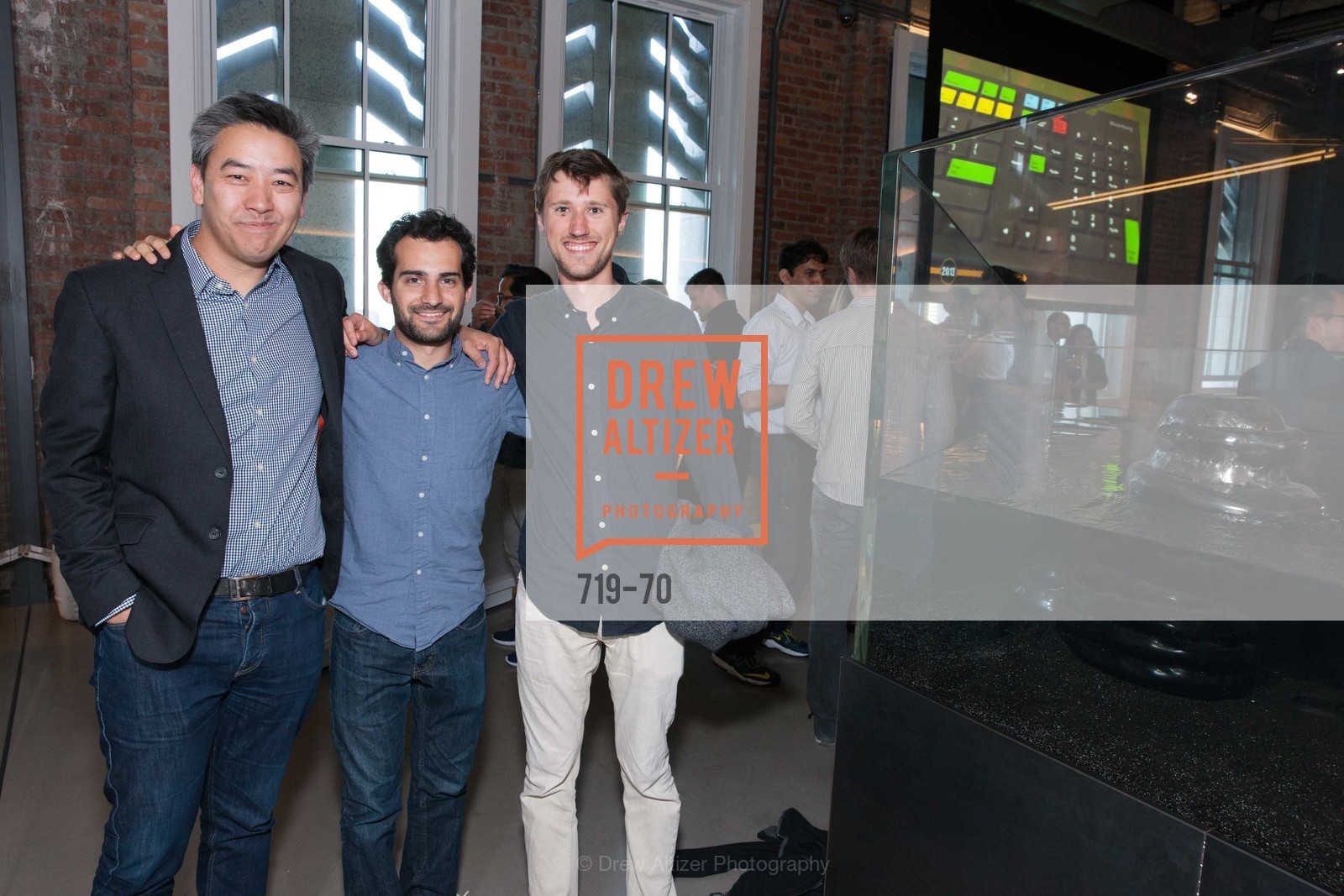 James Cham, Jonah Varon, Axel Hansen, Gucci & Vogue Dinner, US. 140 Montgomery Street, May 6th, 2015, Photo #719-70 James Cham, Jonah Varon, Axel Hansen, Photo #719-70