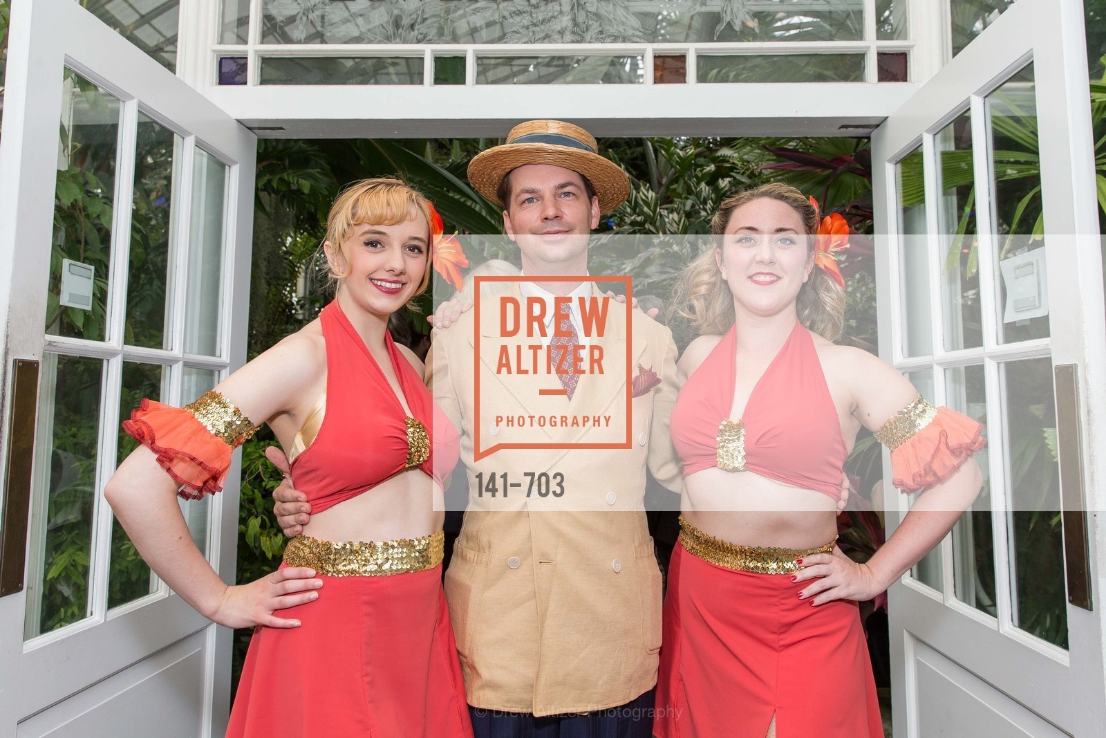 Katrina Kroetch, Sam Simmons, Liz Etler, CONSERVATORY OF FLOWERS Presents "Gala Under Glass" (Opening of the Palm Exhibition), US, May 8th, 2015, Photo #141-703 Katrina Kroetch, Sam Simmons, Liz Etler, Photo #141-703