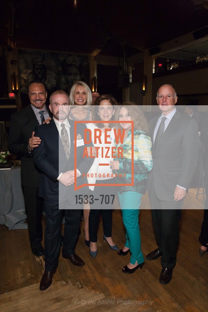 Kevin Henry, Carl Westcott, Dodi Henry, Anne Gust Brown, Jimmy Lou Westcott, Gov. Jerry Brown, OAKLAND SCHOOL FOR THE ARTS Gala 2015 with Governor Jerry Brown, US, May 8th, 2015,Drew Altizer, Drew Altizer Photography, full-service agency, private events, San Francisco photographer, photographer california