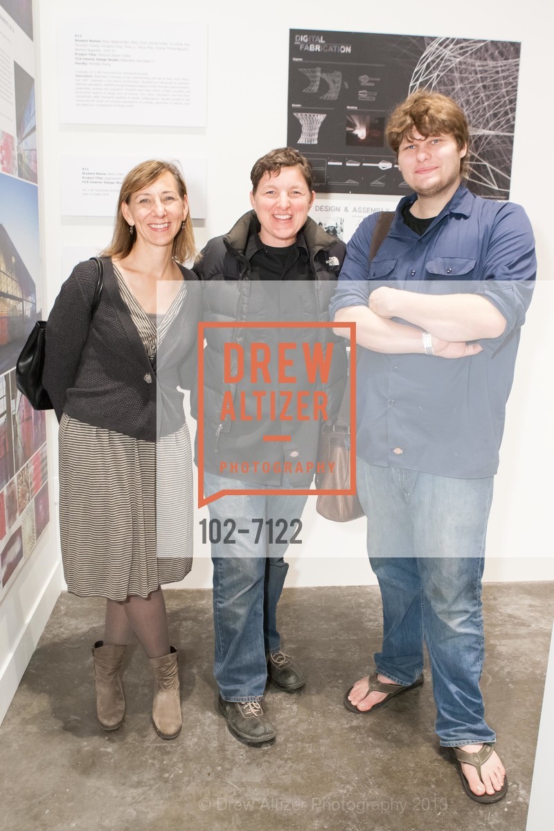 Sarah Rhyins, Amy Graham, Asa Hillis, NEW WEST COAST DESIGN 2 Exhibition Reception, US, October 25th, 2013, Photo #102-7122 Sarah Rhyins, Amy Graham, Asa Hillis, Photo #102-7122