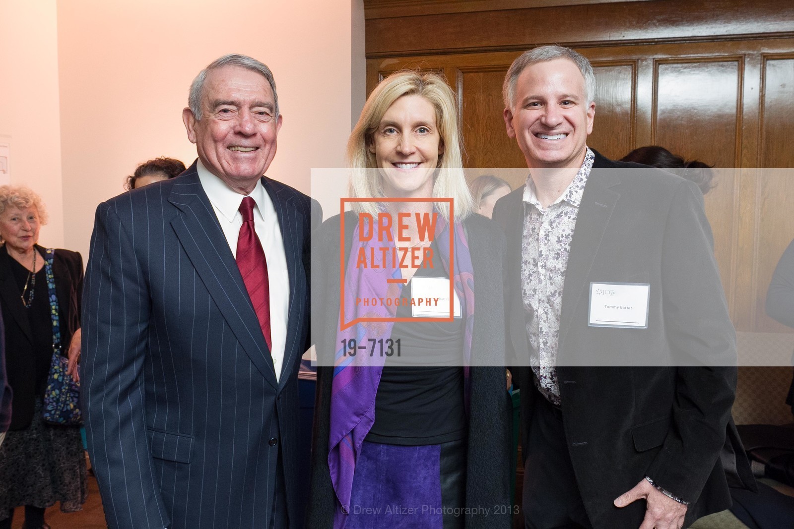Dan Rather, Jennifer Battat, Tommy Battat, JCCSF Jenerosity Foundation Lecture with Dan Rather, US, March 15th, 2013, Photo #19-7131 Dan Rather, Jennifer Battat, Tommy Battat, Photo #19-7131