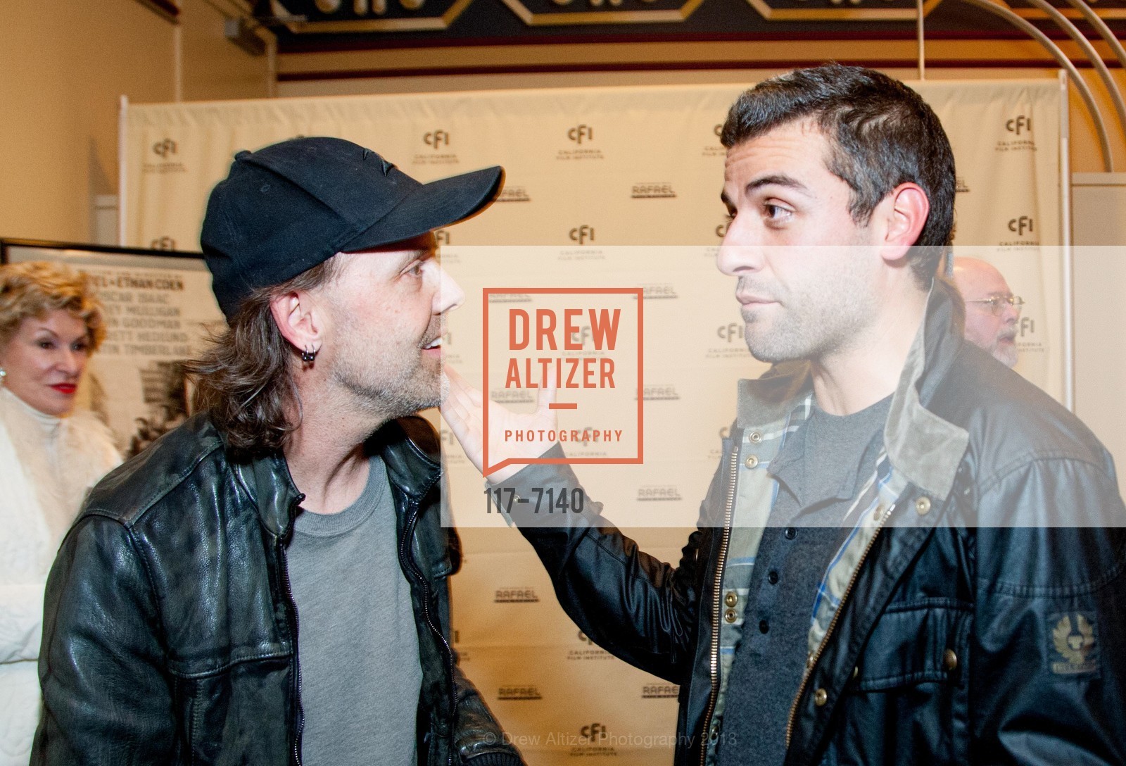 Lars Ulrich, Oscaar Isaac, INSIDE LLEWYN DAVIS Special Advance Presentation Q&A with T-Bone Burnett and Oscar Isaac, US, November 17th, 2013, Photo #117-7140 Lars Ulrich, Oscaar Isaac, Photo #117-7140