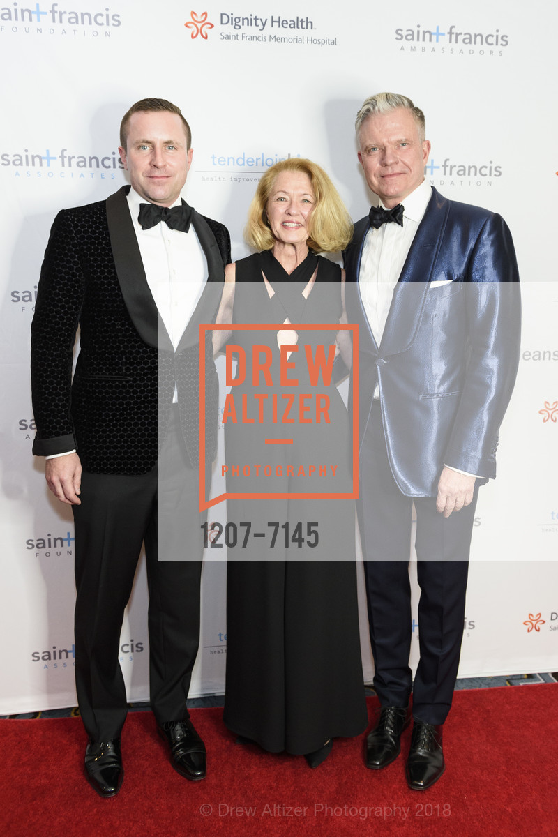 Andrew Hinek, Lou Ann Mazzetti, Keith Wetmore, Saint Francis Foundation Hosts an Intimate evening with Oscar, Fairmont. 450 Mason Street, SF CA 94109, March 4th, 2018, Photo #1207-7145 Andrew Hinek, Lou Ann Mazzetti, Keith Wetmore, Photo #1207-7145