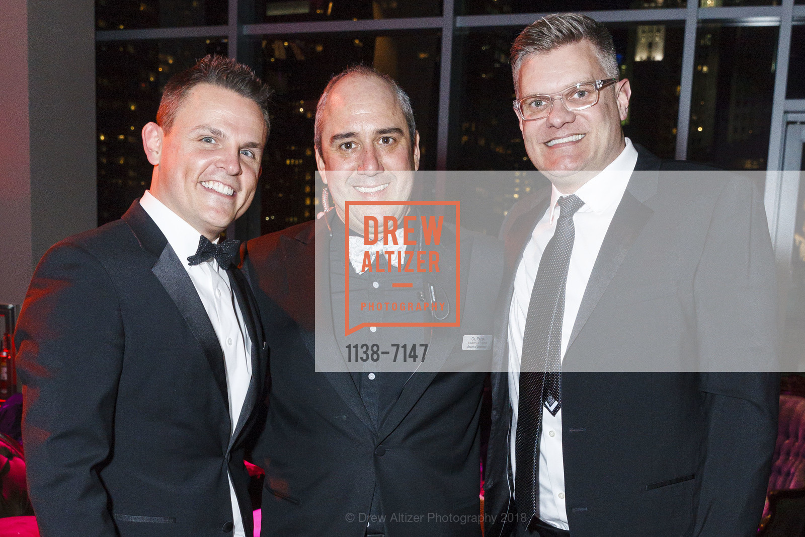 Mykl Dunning, Gil Padia, Andrew Dunning, Academy of Friends for their 38th Annual Academy Awards Night Charity Gala 2018, City View at Metreon. 135 4th St #4000, San Francisco, CA 94103, March 4th, 2018, Photo #1138-7147 Mykl Dunning, Gil Padia, Andrew Dunning, Photo #1138-7147