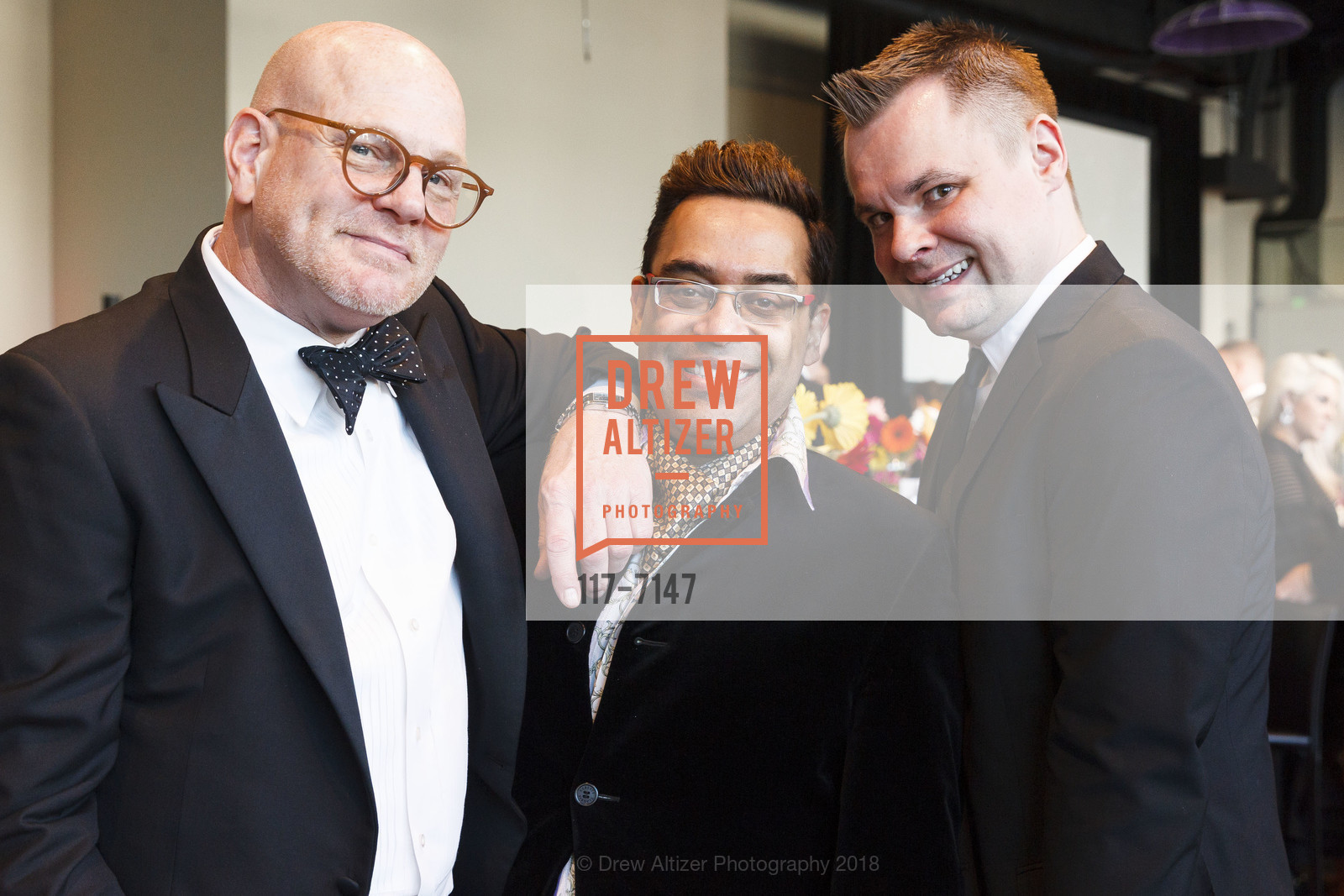 Lee Brandon Espinosa, Arup Sarkar, Robert Colburn, Academy of Friends for their 38th Annual Academy Awards Night Charity Gala 2018, City View at Metreon. 135 4th St #4000, San Francisco, CA 94103, March 4th, 2018, Photo #117-7147 Lee Brandon Espinosa, Arup Sarkar, Robert Colburn, Photo #117-7147
