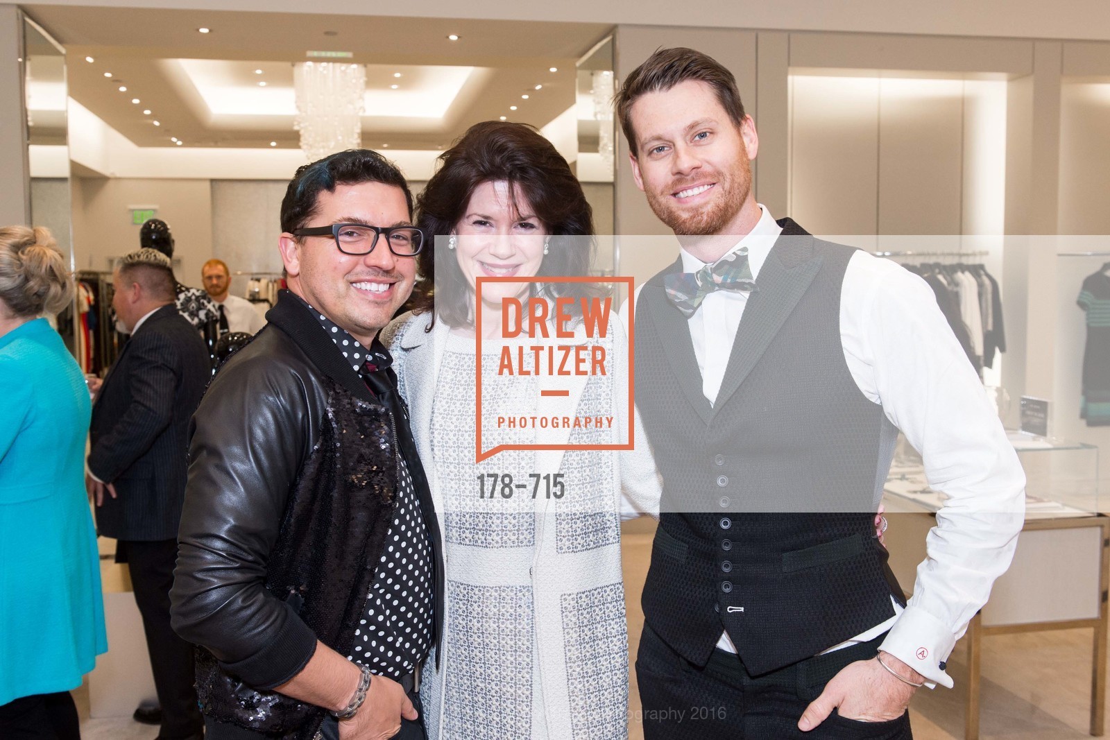 Jake Wall, Elaine Mellis, Nathan Johnson, The National Domestic Violence Hotline 20th Anniversary Gala Launch Party, St. John Boutique. 767 Market St, January 20th, 2016,Drew Altizer, Drew Altizer Photography, full-service agency, private events, San Francisco photographer, photographer california