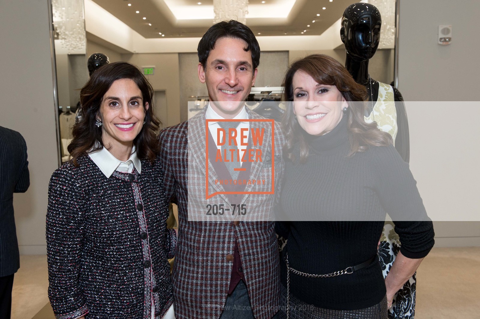 Jennifer Carrillo, James Krohn, Kate DeBernardi, The National Domestic Violence Hotline 20th Anniversary Gala Launch Party, St. John Boutique. 767 Market St, January 20th, 2016,Drew Altizer, Drew Altizer Photography, full-service agency, private events, San Francisco photographer, photographer california