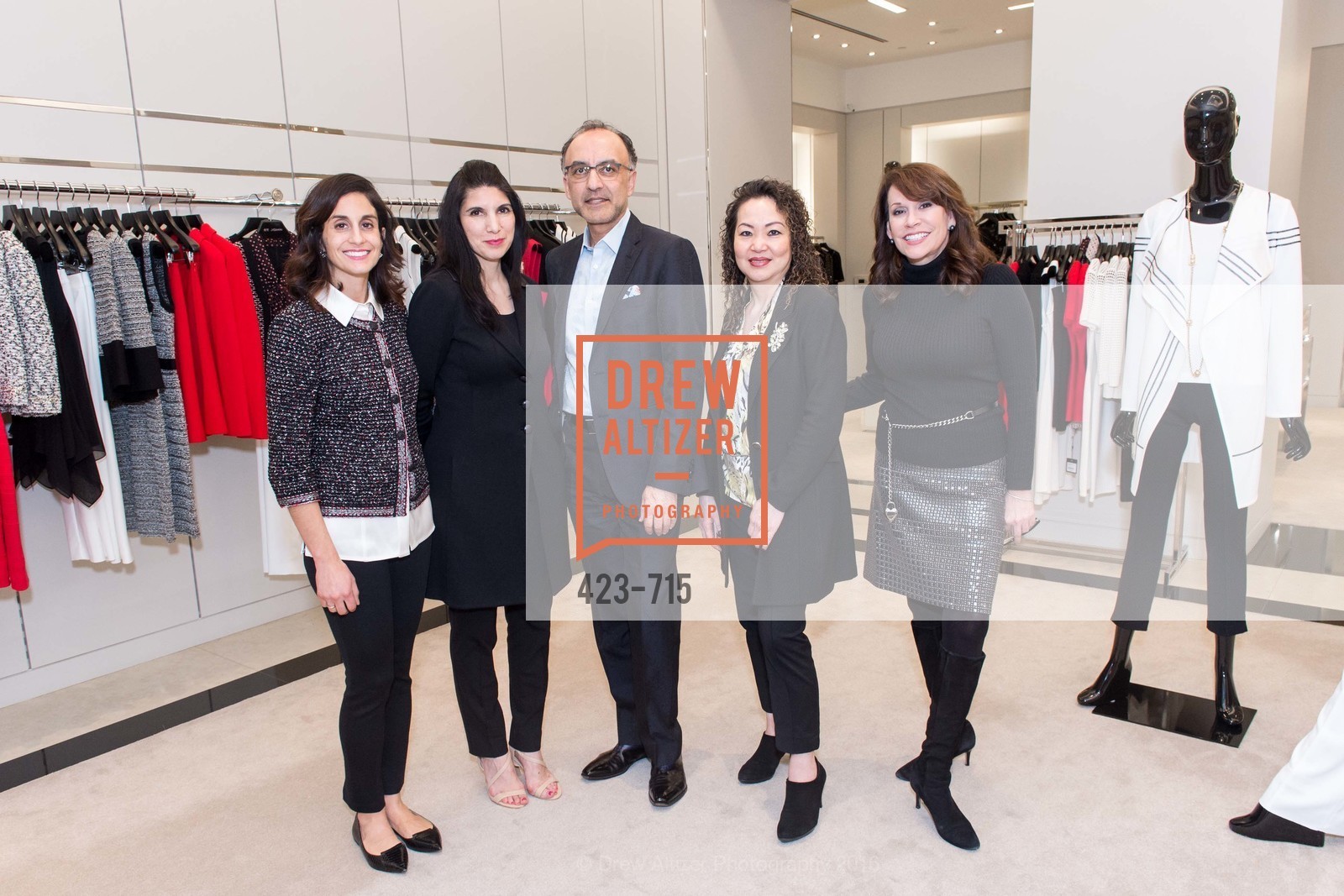 Jennifer Carrillo, Yoshabel Clements, Qais Abrahim, Katherine Cheng, Kate DeBernardi, The National Domestic Violence Hotline 20th Anniversary Gala Launch Party, St. John Boutique. 767 Market St, January 20th, 2016,Drew Altizer, Drew Altizer Photography, full-service agency, private events, San Francisco photographer, photographer california