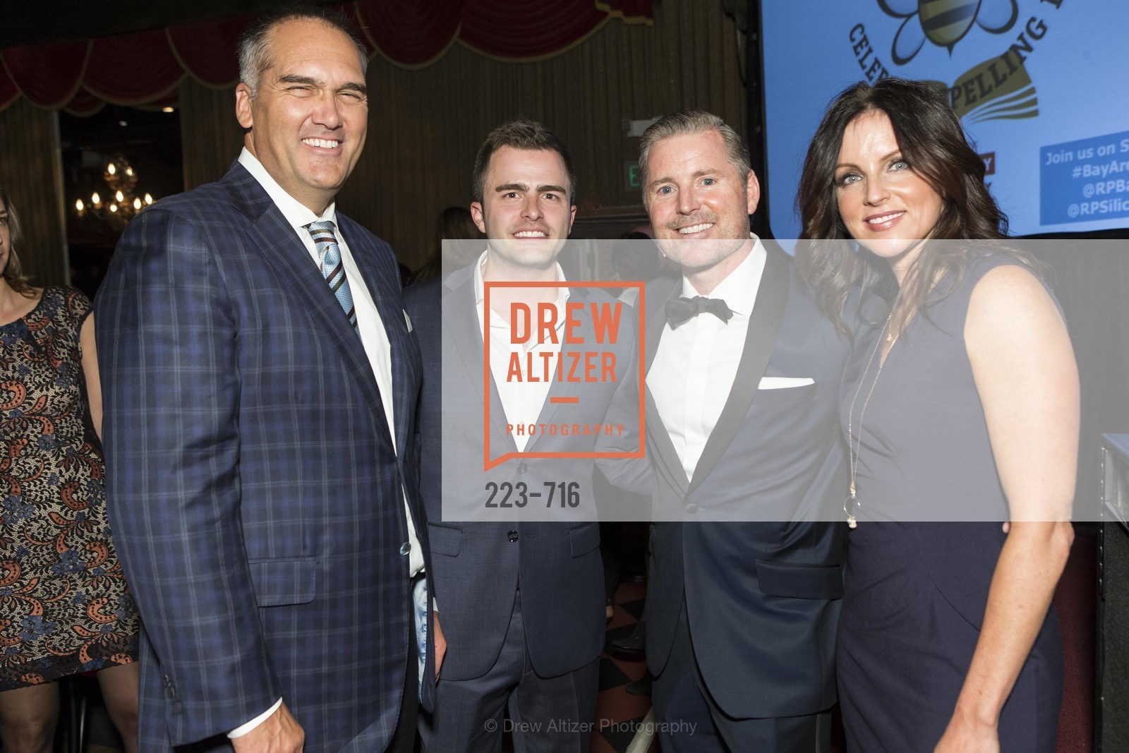 Paul Wible, Zach Cusimano, Doug Landis, Carol Miller, READING PARTNERS BAY AREA Celebrity Spelling Bee, US, May 9th, 2015, Photo #223-716 Paul Wible, Zach Cusimano, Doug Landis, Carol Miller, Photo #223-716