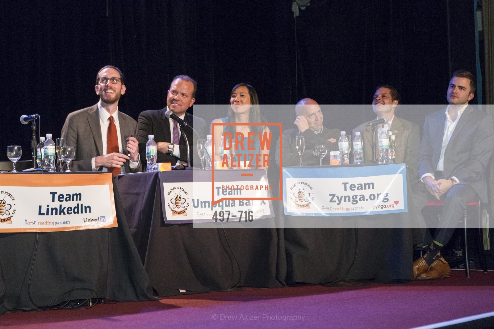 Supervisor Scott Wiener, Greg Seibley, Amy Dinh, Jonathan Knight, Michael Lombardo, Zach Cusimano, READING PARTNERS BAY AREA Celebrity Spelling Bee, US, May 9th, 2015,Drew Altizer, Drew Altizer Photography, full-service agency, private events, San Francisco photographer, photographer california