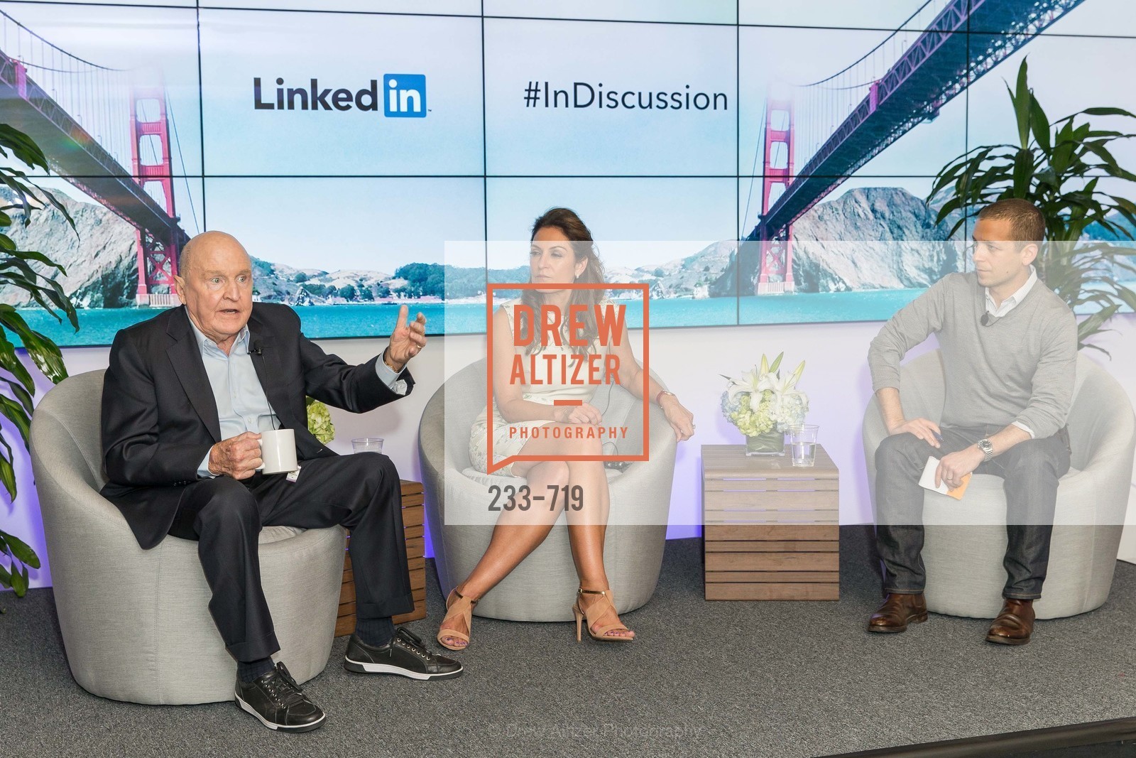 Jack Welch, Suzy Welch, Dan Roth, THE LINKEDIN Discussion Series featuring Jack and Suzy Welch with LinkedIn Executive Editor Dan Roth, US, May 12th, 2015,Drew Altizer, Drew Altizer Photography, full-service agency, private events, San Francisco photographer, photographer california