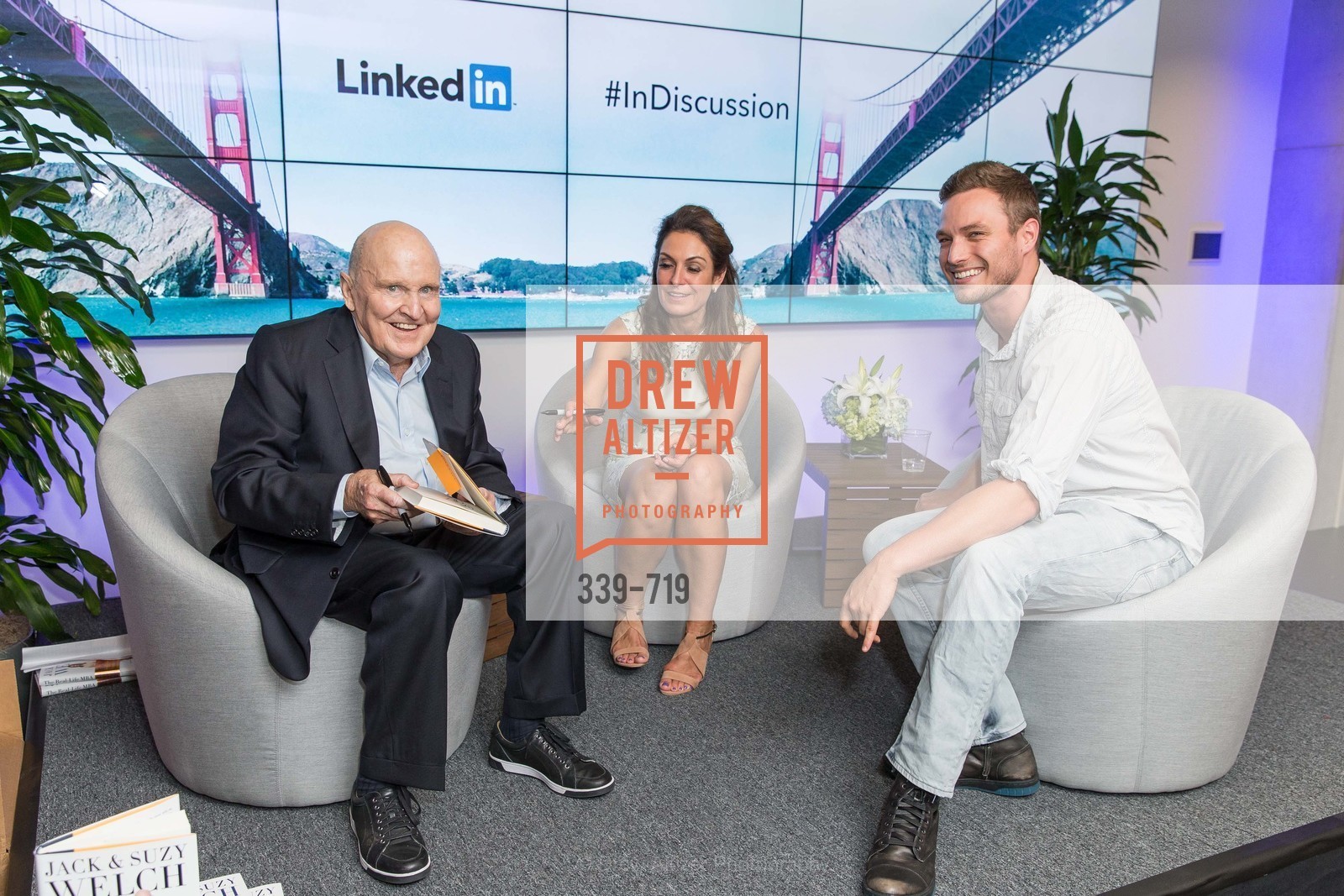 Jack Welch, Suzy Welch, Austin Anderson, THE LINKEDIN Discussion Series featuring Jack and Suzy Welch with LinkedIn Executive Editor Dan Roth, US, May 12th, 2015,Drew Altizer, Drew Altizer Photography, full-service agency, private events, San Francisco photographer, photographer california