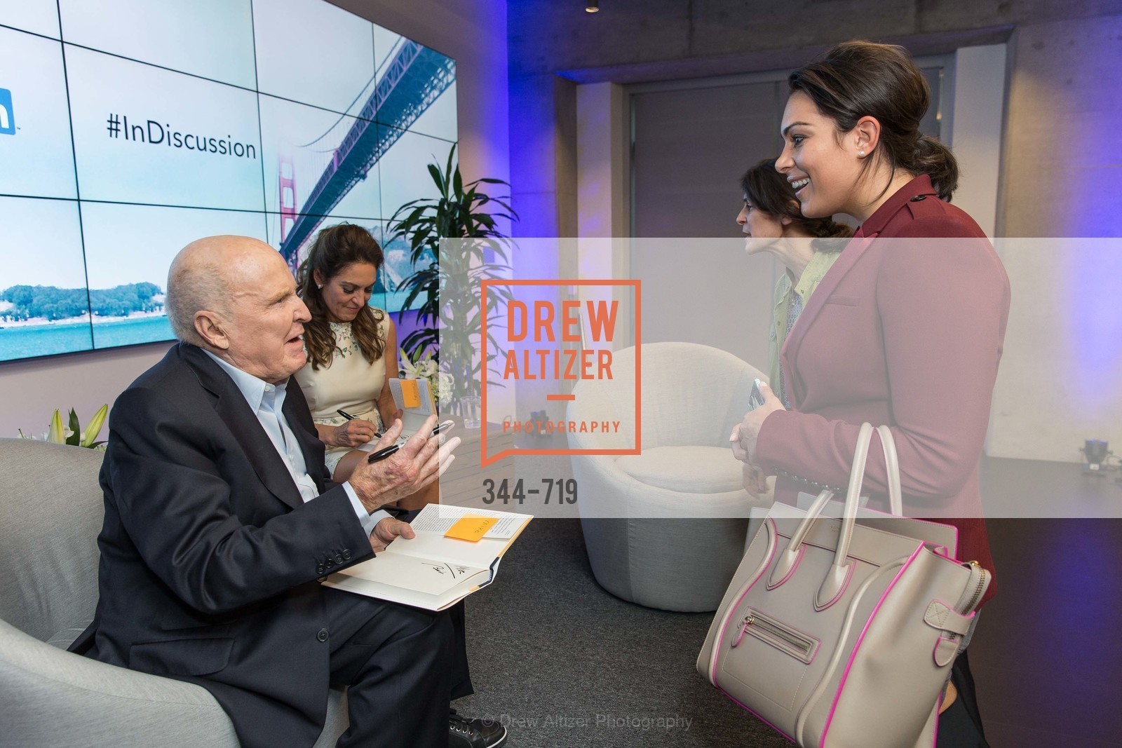 Jack Welch, Suzy Welch, Courtney O'Donnell, Libby Leffler Hoaglin, THE LINKEDIN Discussion Series featuring Jack and Suzy Welch with LinkedIn Executive Editor Dan Roth, US, May 12th, 2015,Drew Altizer, Drew Altizer Photography, full-service agency, private events, San Francisco photographer, photographer california