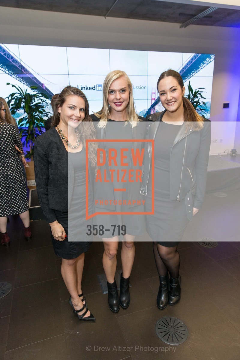 Keily Hernandez, Jenny Johansson, Sarah Left, THE LINKEDIN Discussion Series featuring Jack and Suzy Welch with LinkedIn Executive Editor Dan Roth, US, May 12th, 2015,Drew Altizer, Drew Altizer Photography, full-service agency, private events, San Francisco photographer, photographer california