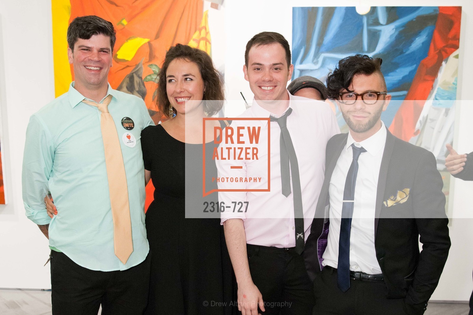 Scott Isenbarger, Madeleine Brown, Scott Welsh, Aaron David Kissman, SAN FRANCISCO ART INSTITUTE Gala Honoring Art Visionary and Advocate ROSELYNE CHROMAN SWIG, US, May 14th, 2015, Photo #2316-727 Scott Isenbarger, Madeleine Brown, Scott Welsh, Aaron David Kissman, Photo #2316-727