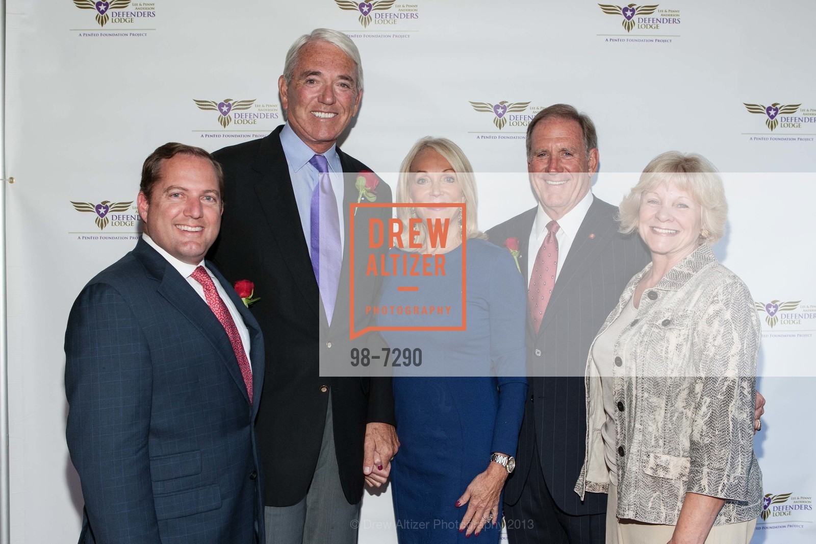 James Schenck, Lee Anderson, Penny Anderson, Tom Dyer, Paige Dyer, LEE AND PENNY ANDERSON Defenders Lodge Grand Opening Dinner, US, October 8th, 2013, Photo #98-7290 James Schenck, Lee Anderson, Penny Anderson, Tom Dyer, Paige Dyer, Photo #98-7290