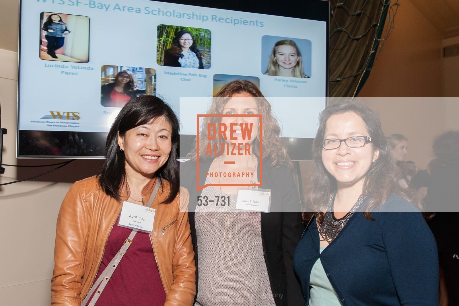 April Chan, Sam Erickson, Teresa Tapia, WOMEN'S TRANSPORTATION SEMINAR SF Bay Area Chapter Annual Scholarship Awards, US, May 15th, 2015, Photo #53-731 April Chan, Sam Erickson, Teresa Tapia, Photo #53-731