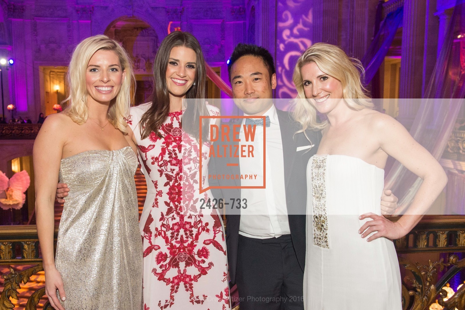Meredith Kendall, Samantha Hartwell, Hiro Iwanaga, Kate Jorgensen, San Francisco Ballet 2016 Opening Night Gala, San Francisco City Hall. 1 Dr Carlton B Goodlett Pl, January 21st, 2016, Photo #2426-733 Meredith Kendall, Samantha Hartwell, Hiro Iwanaga, Kate Jorgensen, Photo #2426-733