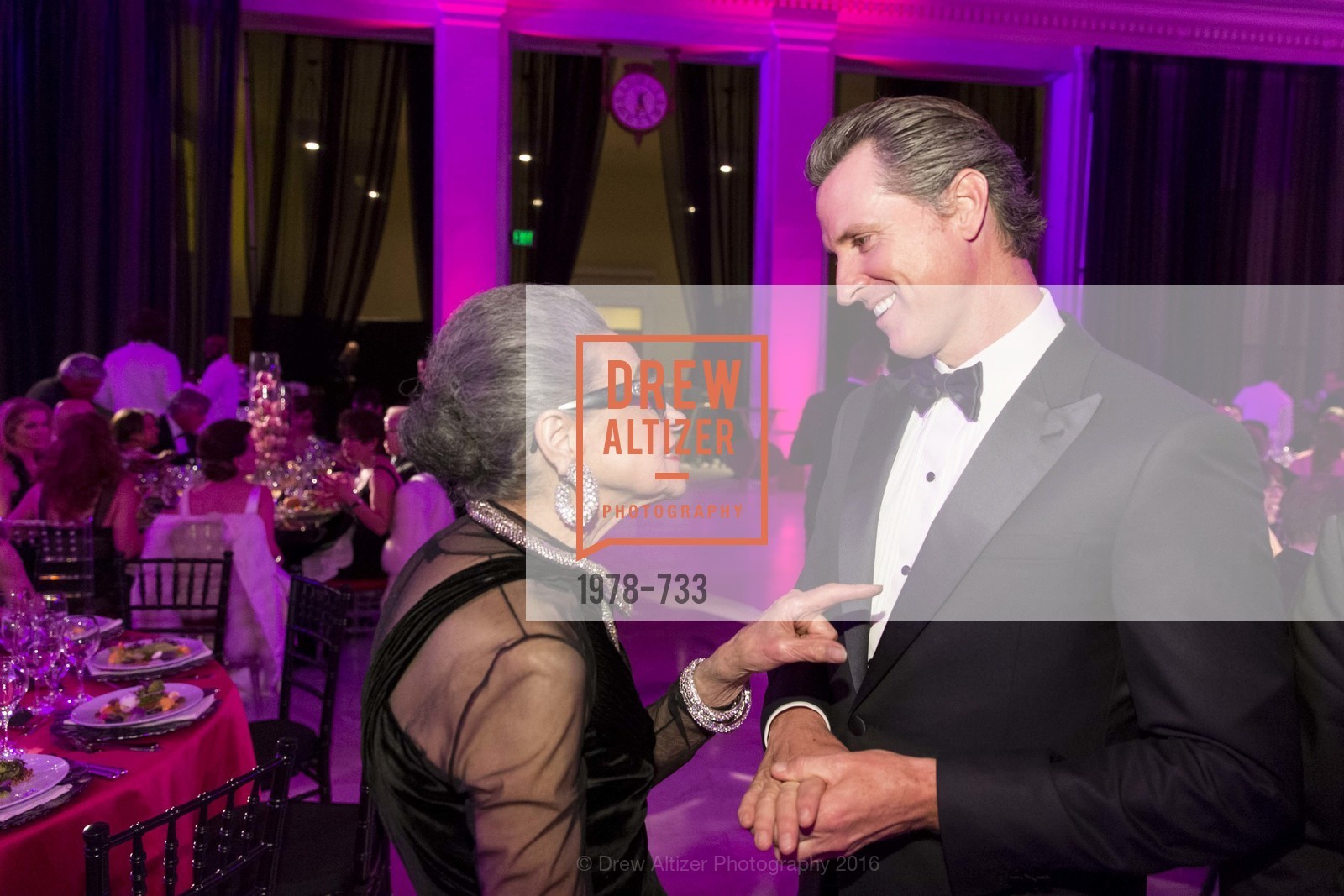 Joy Venturini Bianchi, Gavin Newsom, San Francisco Ballet 2016 Opening Night Gala, San Francisco City Hall. 1 Dr Carlton B Goodlett Pl, January 21st, 2016, Photo #1978-733 Joy Venturini Bianchi, Gavin Newsom, Photo #1978-733