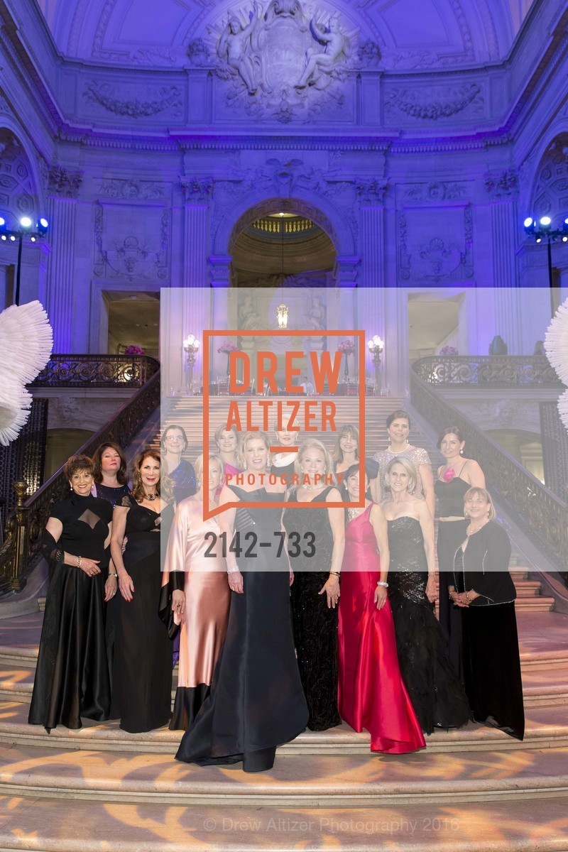 Suzanne Thornton, Catherine Bergstrom, Patricia Ferrin Loucks, Carolyn Koenig, Rhonda Mahendroo, Rene Rodman, Jennifer Brandenburg, Claire Kostic, Donna Bachle, Trecia Knapp, San Francisco Ballet 2016 Opening Night Gala, San Francisco City Hall. 1 Dr Carlton B Goodlett Pl, January 21st, 2016,Drew Altizer, Drew Altizer Photography, full-service agency, private events, San Francisco photographer, photographer california