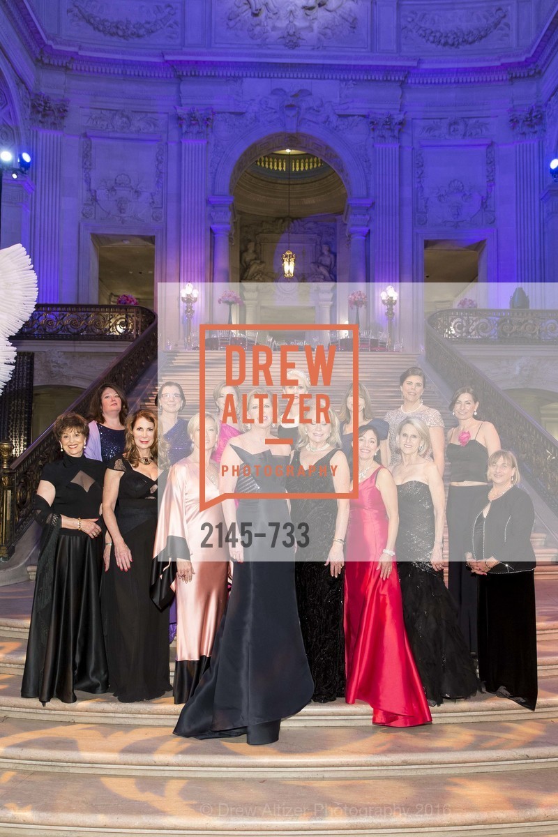 Suzanne Thornton, Catherine Bergstrom, Patricia Ferrin Loucks, Carolyn Koenig, Rhonda Mahendroo, Rene Rodman, Jennifer Brandenburg, Claire Kostic, Donna Bachle, Trecia Knapp, San Francisco Ballet 2016 Opening Night Gala, San Francisco City Hall. 1 Dr Carlton B Goodlett Pl, January 21st, 2016,Drew Altizer, Drew Altizer Photography, full-service agency, private events, San Francisco photographer, photographer california