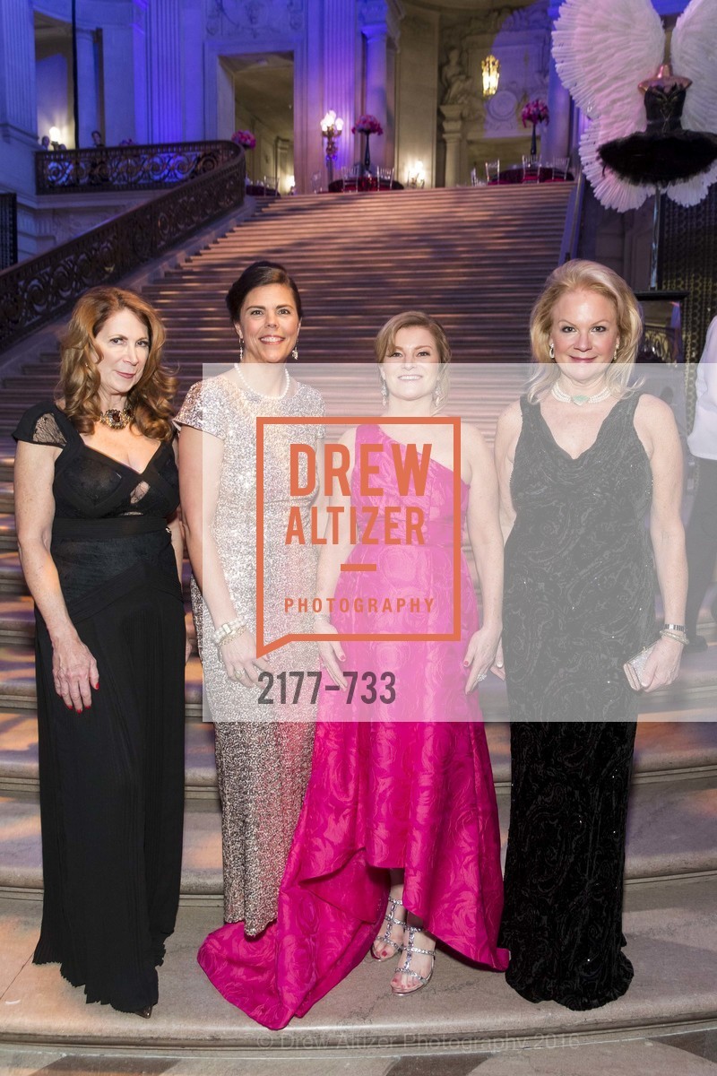 Patricia Ferrin Loucks, Trecia Knapp, Renee Rodman, Claire Kostic, San Francisco Ballet 2016 Opening Night Gala, San Francisco City Hall. 1 Dr Carlton B Goodlett Pl, January 21st, 2016, Photo #2177-733 Patricia Ferrin Loucks, Trecia Knapp, Renee Rodman, Claire Kostic, Photo #2177-733