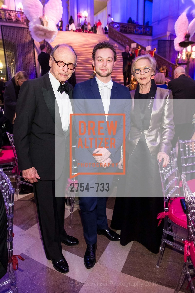 Bernard Osher, Liam Scarlett, Barbro Osher, San Francisco Ballet 2016 Opening Night Gala, San Francisco City Hall. 1 Dr Carlton B Goodlett Pl, January 21st, 2016,Drew Altizer, Drew Altizer Photography, full-service agency, private events, San Francisco photographer, photographer california