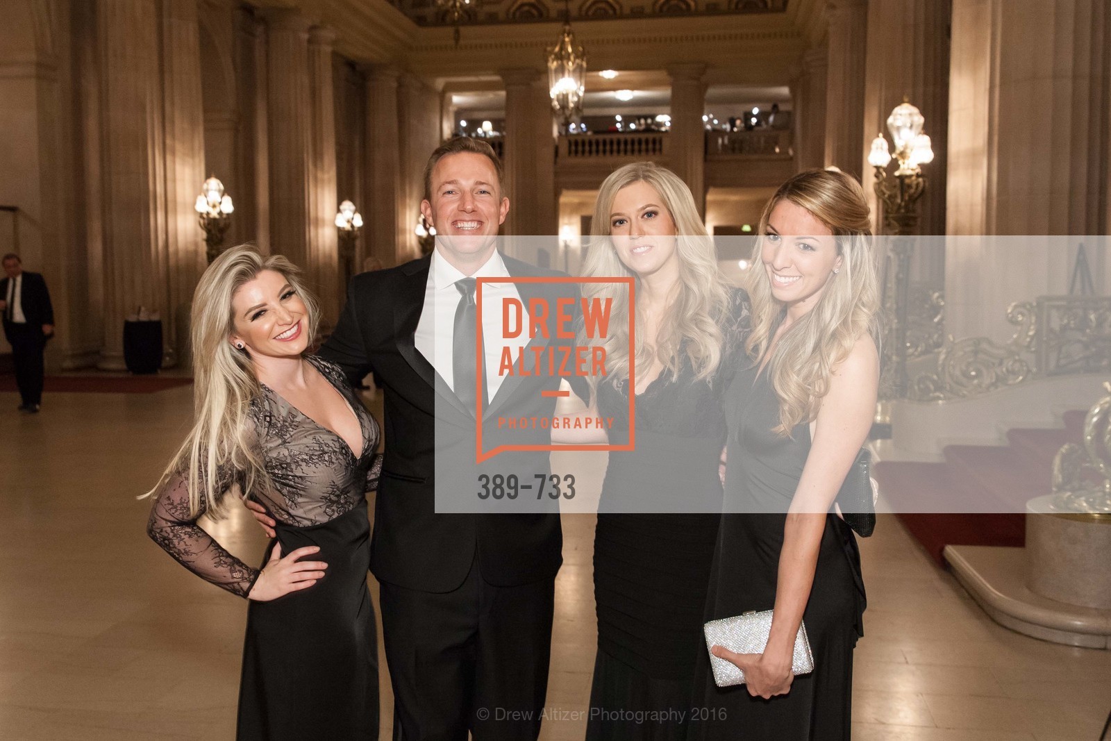 Mandy Salzman, Dan Lennon, Courtney Faber, Danielle Hake, San Francisco Ballet 2016 Opening Night Gala, San Francisco City Hall. 1 Dr Carlton B Goodlett Pl, January 21st, 2016,Drew Altizer, Drew Altizer Photography, full-service agency, private events, San Francisco photographer, photographer california